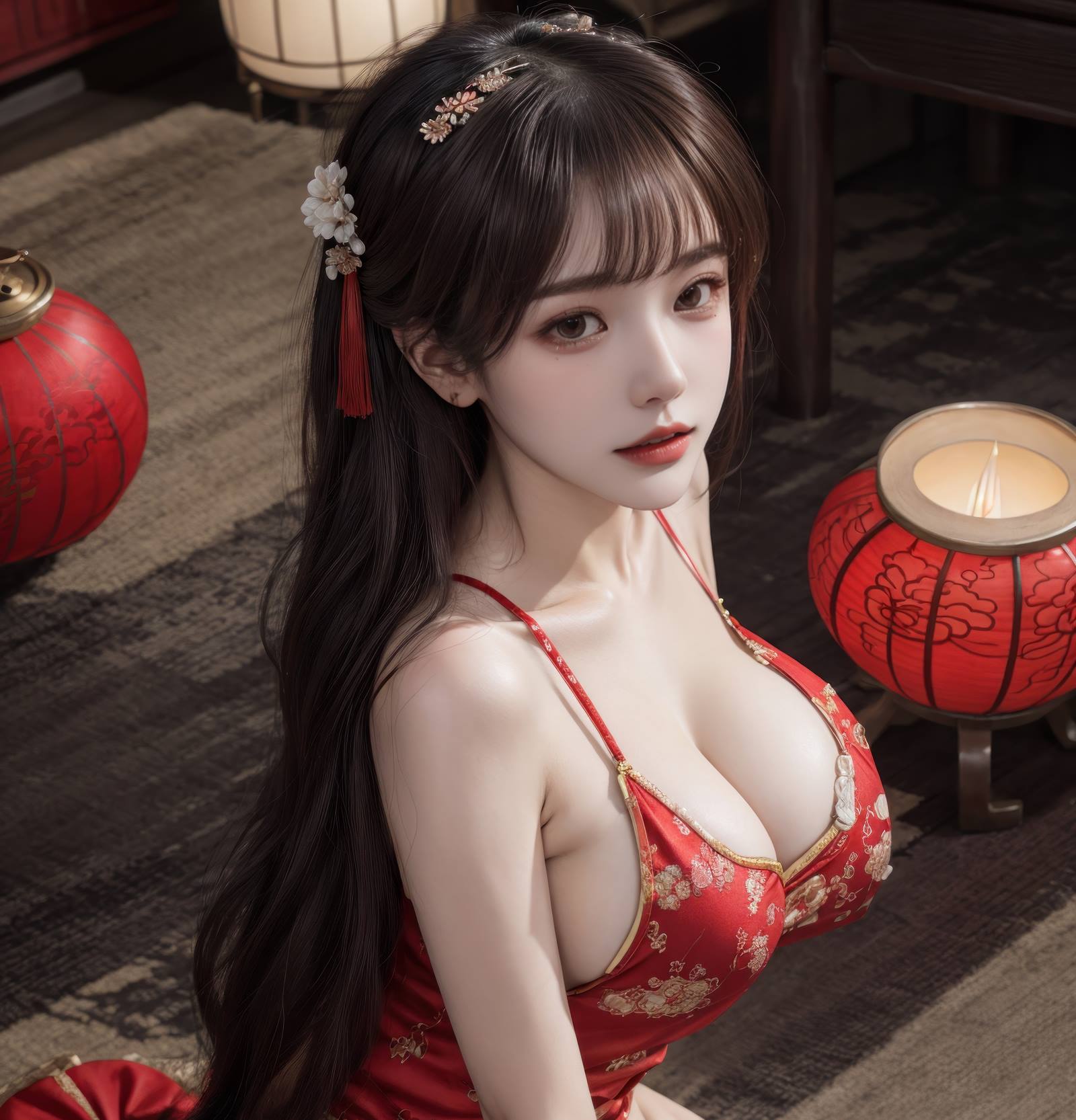 图片[19]-AI绘画 158 肚兜美女[36P] – 速更版-美库