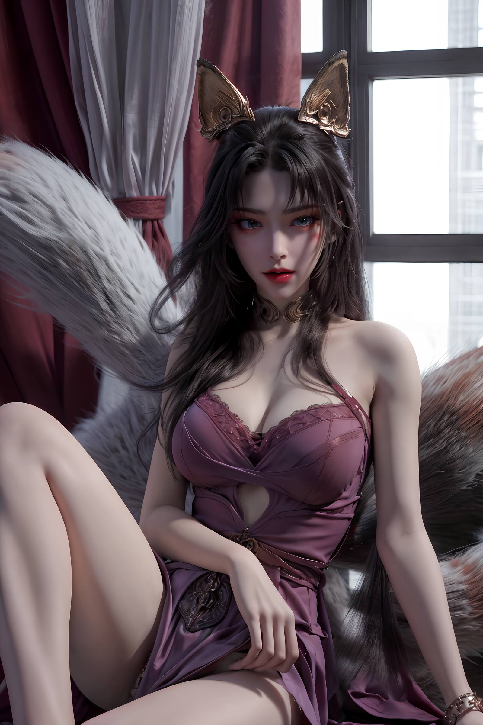 图片[12]-AI绘画 163 完美世界-天狐仙子 逼真狐尾[27P] – 速更版-美库