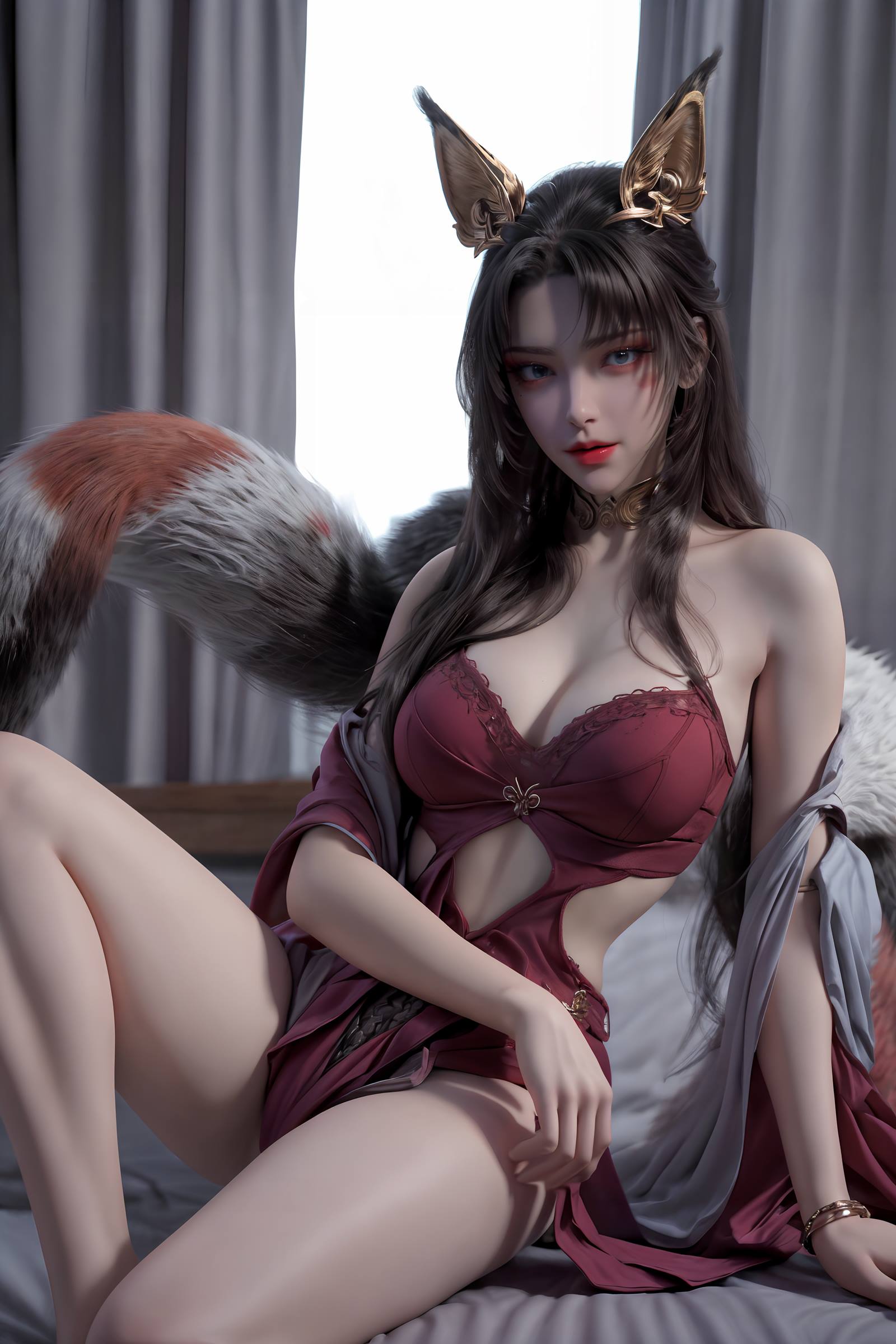 图片[13]-AI绘画 163 完美世界-天狐仙子 逼真狐尾[27P] – 速更版-美库