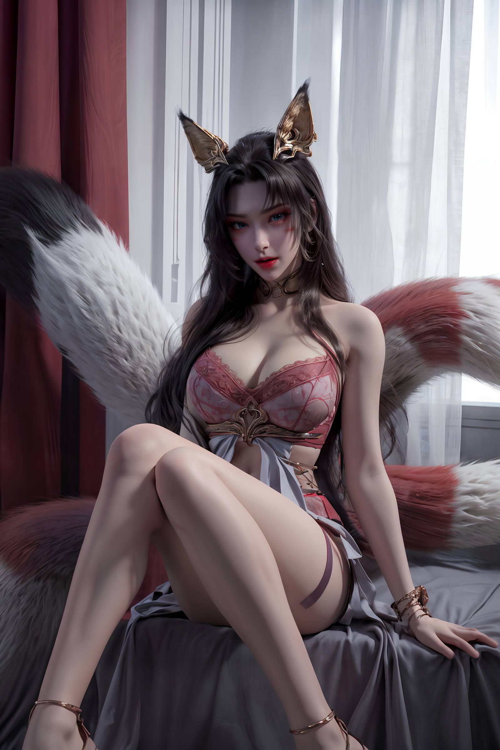 图片[15]-AI绘画 163 完美世界-天狐仙子 逼真狐尾[27P] – 速更版-美库