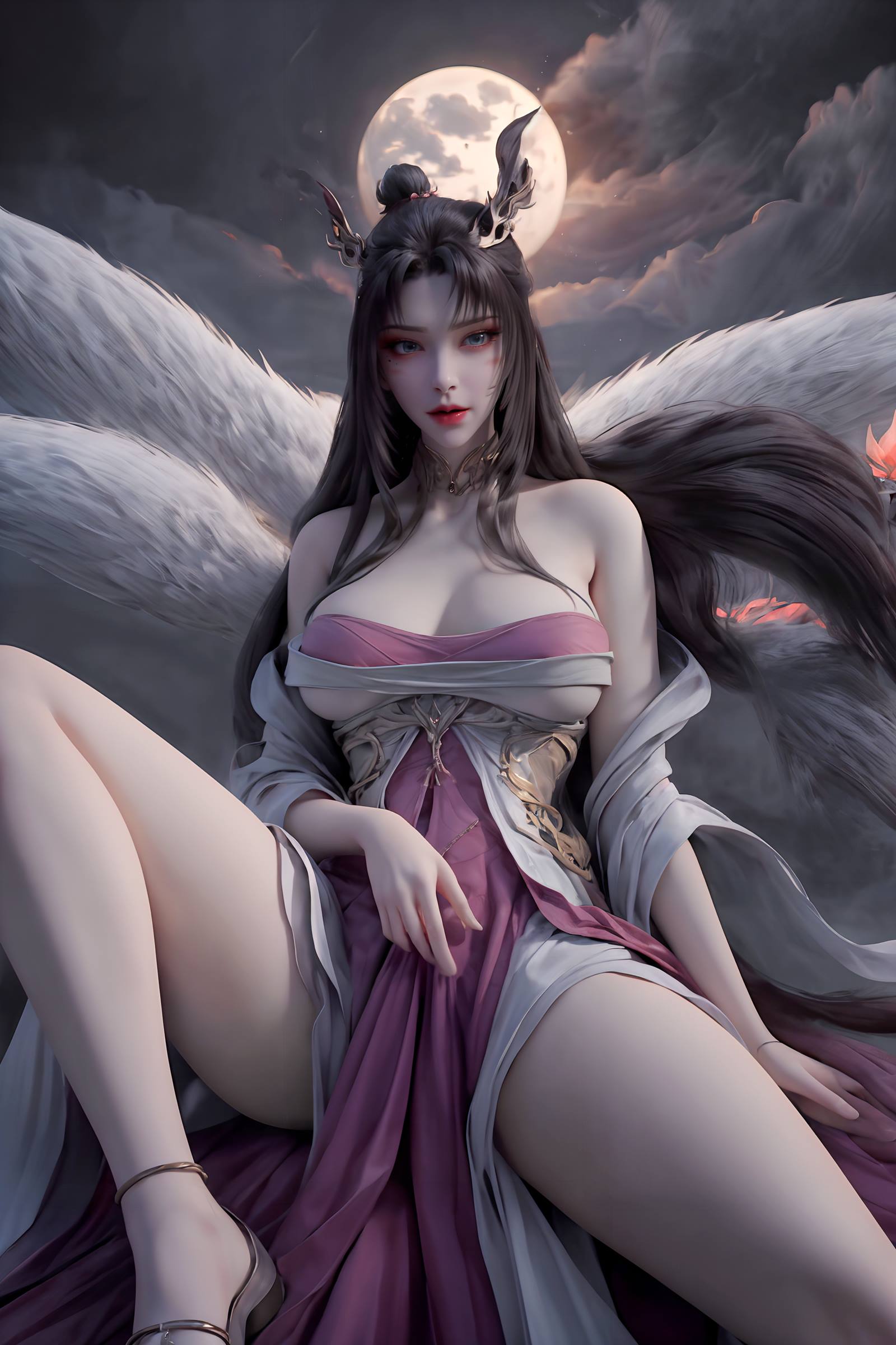 图片[16]-AI绘画 163 完美世界-天狐仙子 逼真狐尾[27P] – 速更版-美库