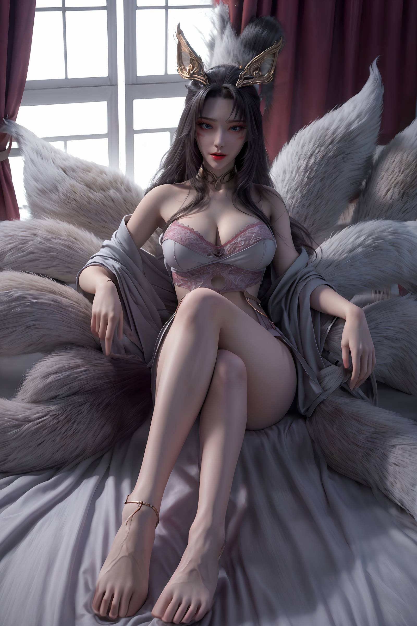 图片[26]-AI绘画 163 完美世界-天狐仙子 逼真狐尾[27P] – 速更版-美库