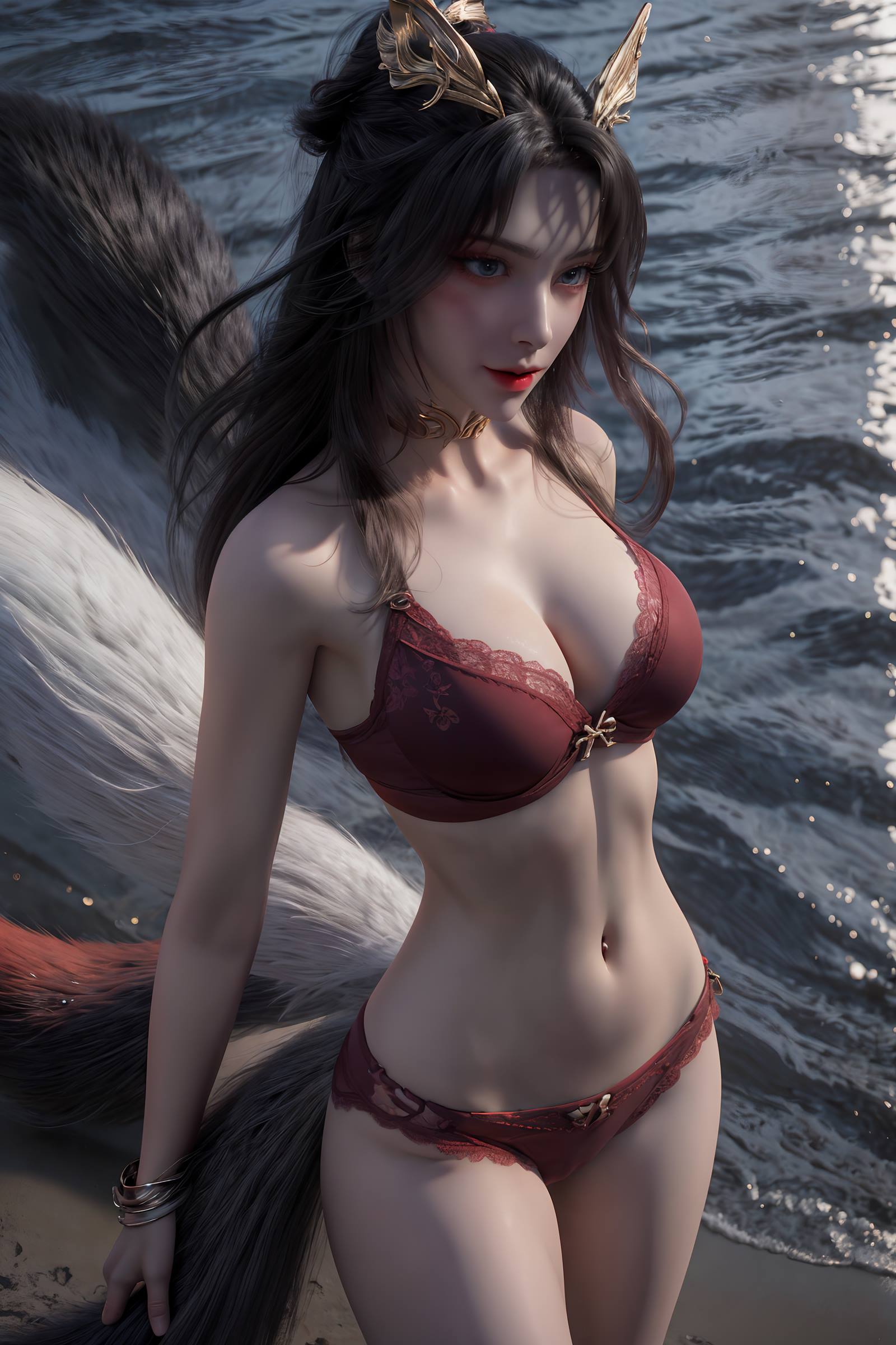 图片[29]-AI绘画 163 完美世界-天狐仙子 逼真狐尾[27P] – 速更版-美库