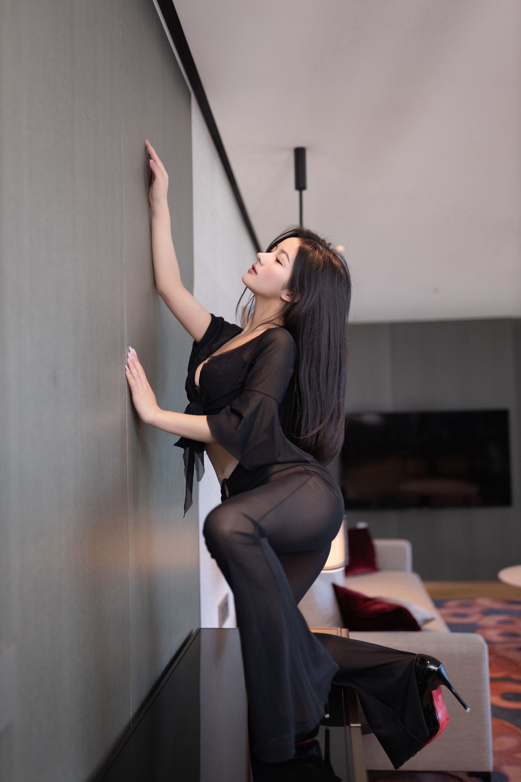 图片[12]-谭小灵 – 黑色蕾丝透视装[30P] – 速更版-美库