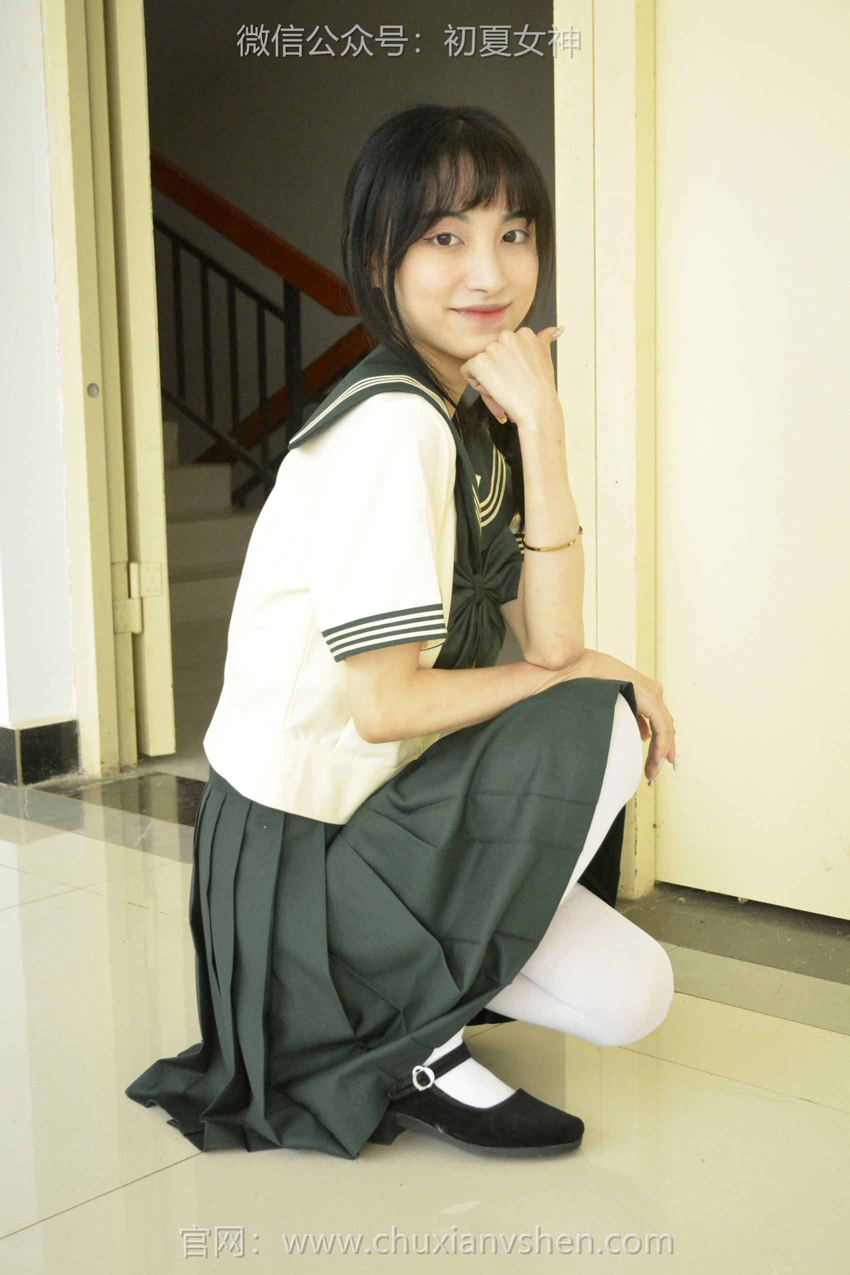 图片[68]-初夏女神 NO.098 柒柒 绿色水手服[140P] – 速更版-美库