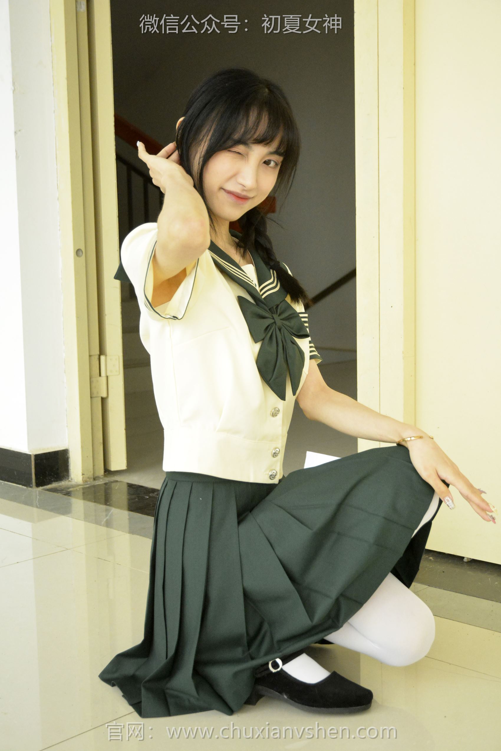 图片[71]-初夏女神 NO.098 柒柒 绿色水手服[140P] – 速更版-美库