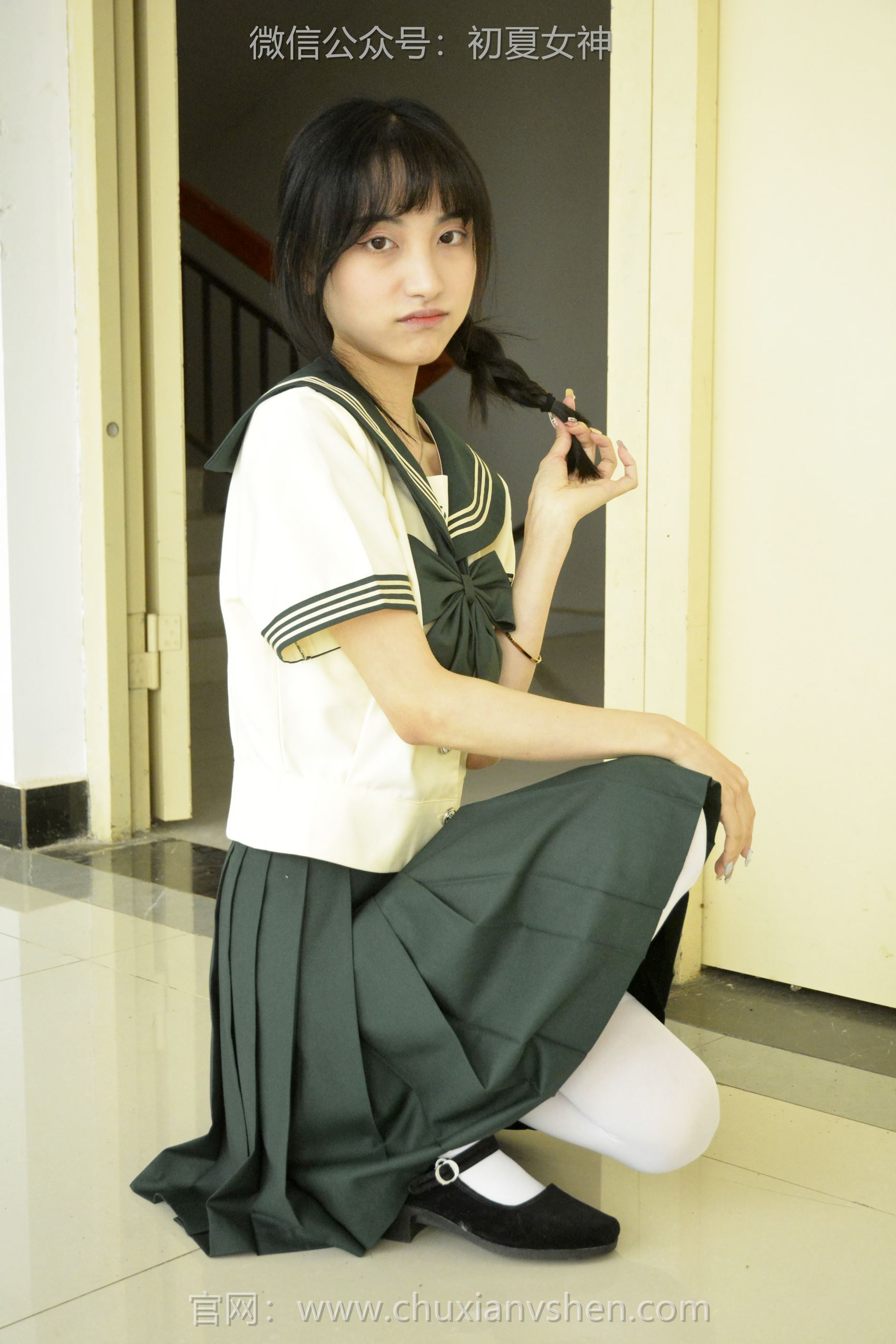 图片[72]-初夏女神 NO.098 柒柒 绿色水手服[140P] – 速更版-美库