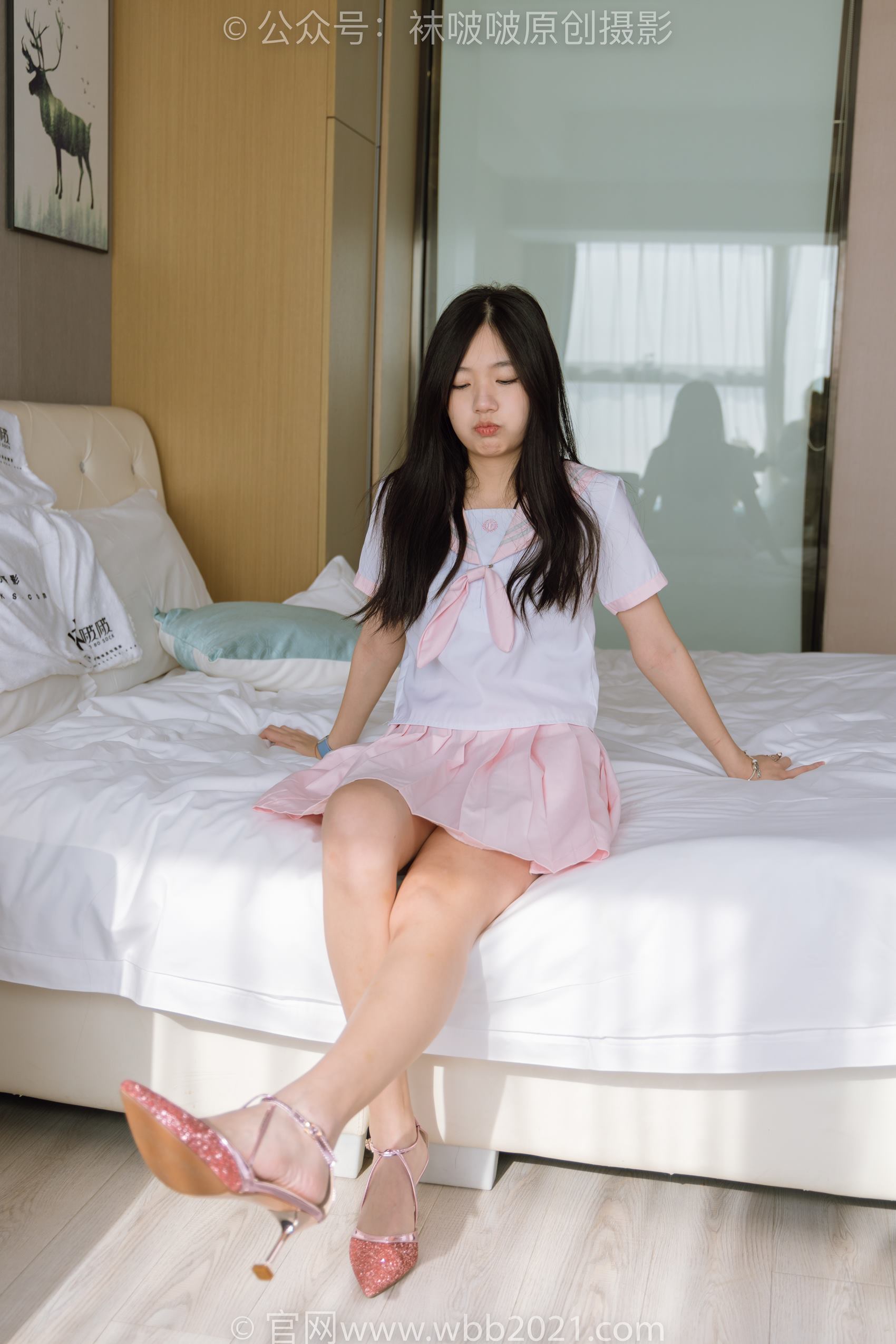 图片[10]-[BoBoSocks袜啵啵]NO.348 小甜豆-两双高跟鞋、厚白丝大腿袜、裸足[170P] – 速更版-美库