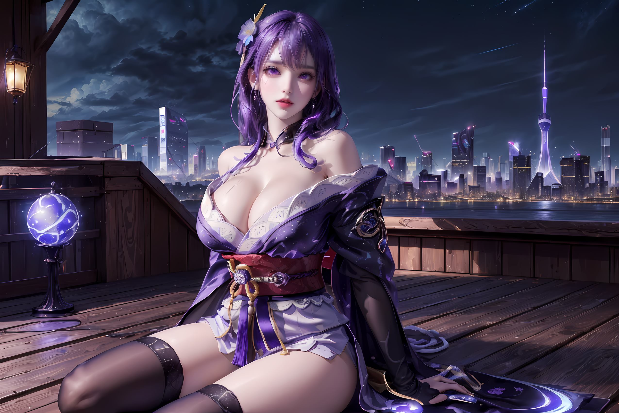 图片[10]-AI绘画 197 原神-雷电将军[19P] – 速更版-美库