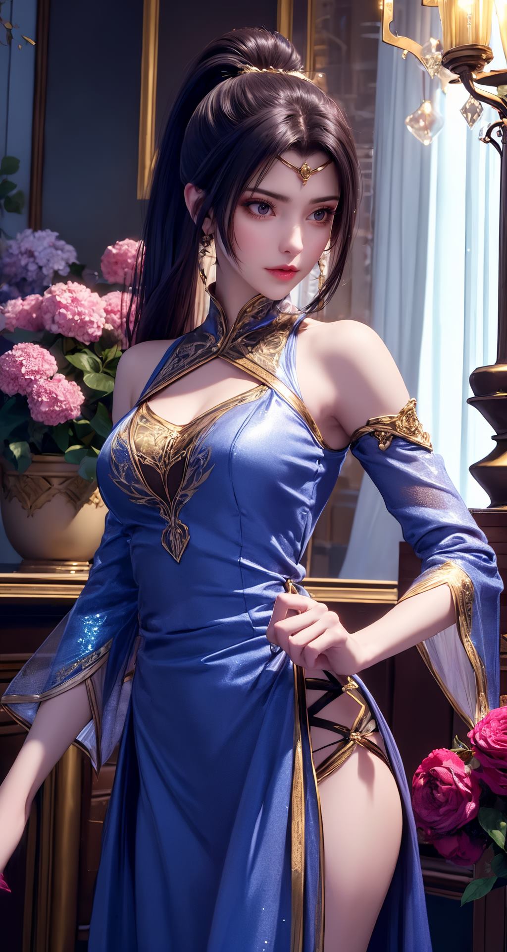 图片[32]-AI绘画 210 斗破苍穹-夭夜蓝色连衣裙[40P] – 速更版-美库