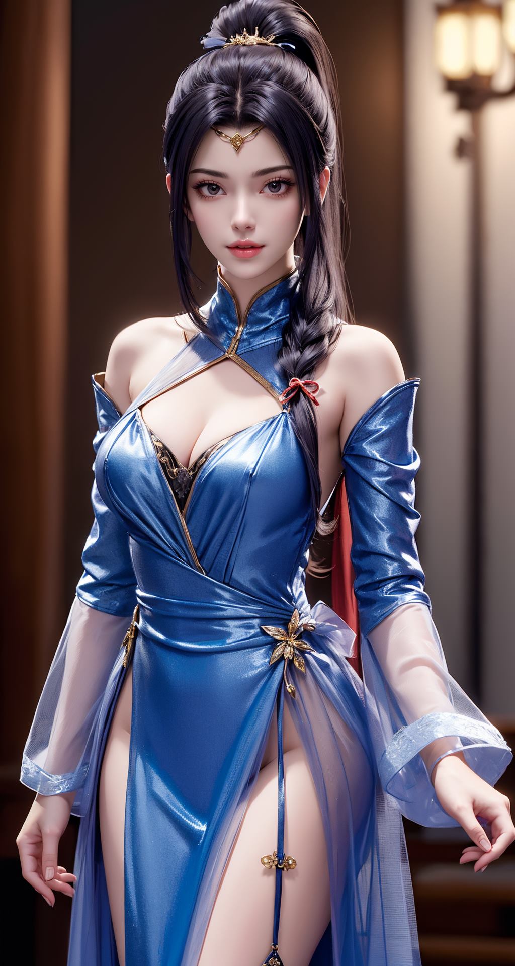 图片[34]-AI绘画 210 斗破苍穹-夭夜蓝色连衣裙[40P] – 速更版-美库