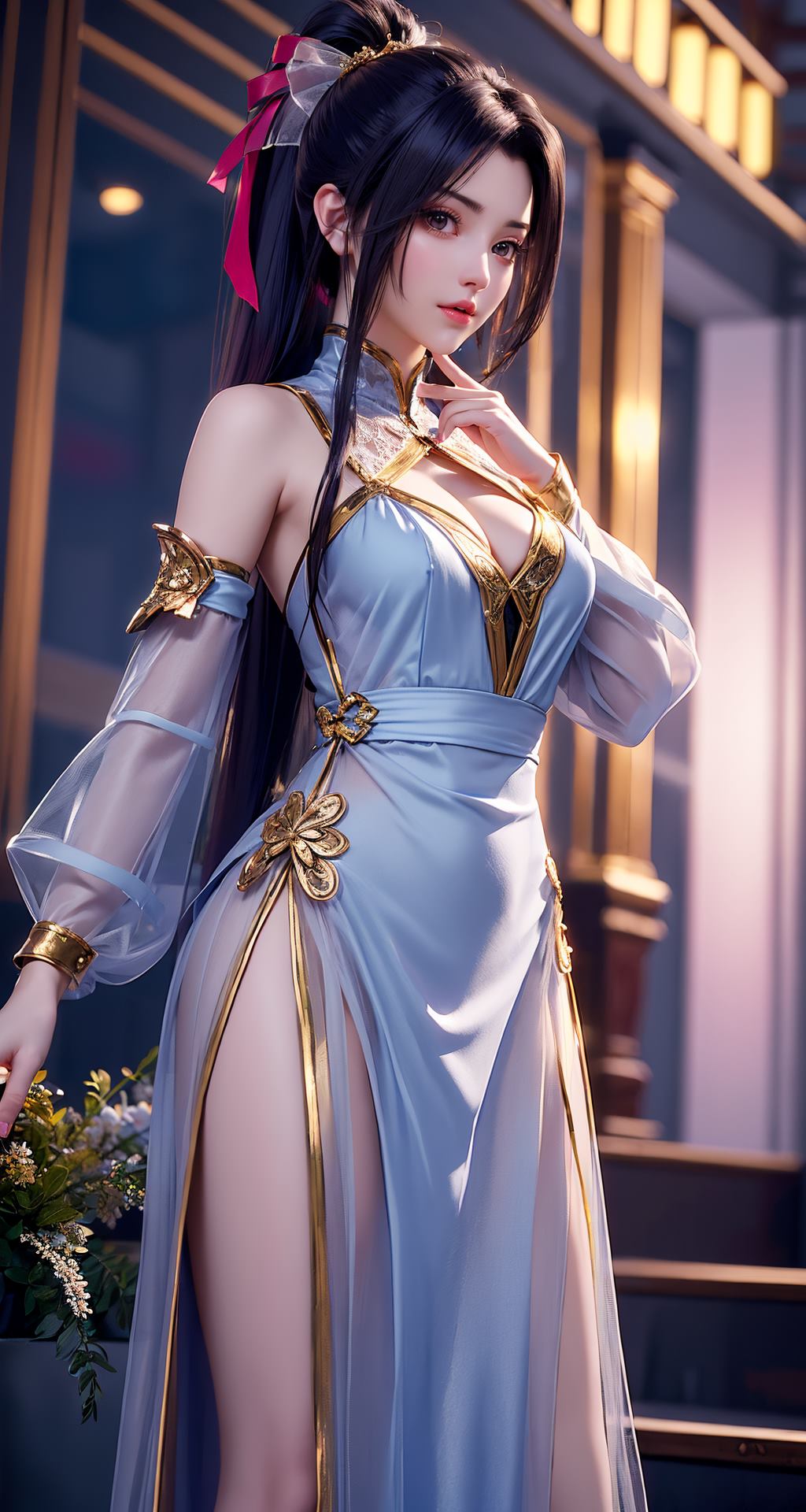 图片[35]-AI绘画 210 斗破苍穹-夭夜蓝色连衣裙[40P] – 速更版-美库