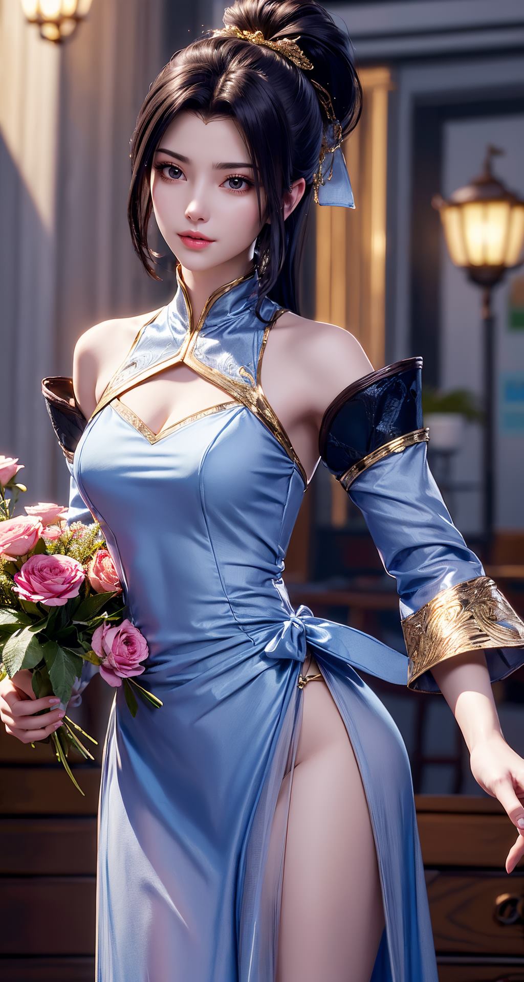 图片[36]-AI绘画 210 斗破苍穹-夭夜蓝色连衣裙[40P] – 速更版-美库