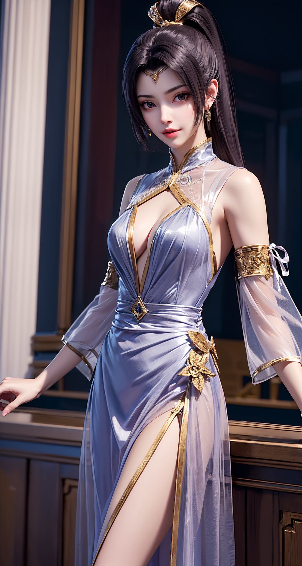 图片[37]-AI绘画 210 斗破苍穹-夭夜蓝色连衣裙[40P] – 速更版-美库