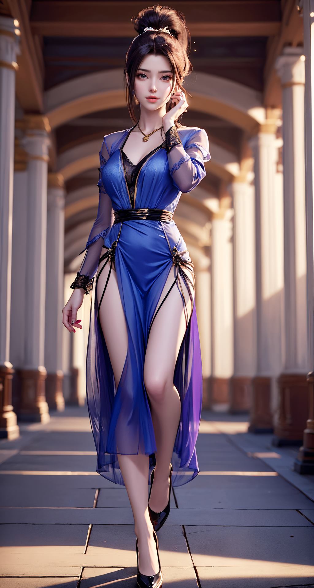 图片[39]-AI绘画 210 斗破苍穹-夭夜蓝色连衣裙[40P] – 速更版-美库