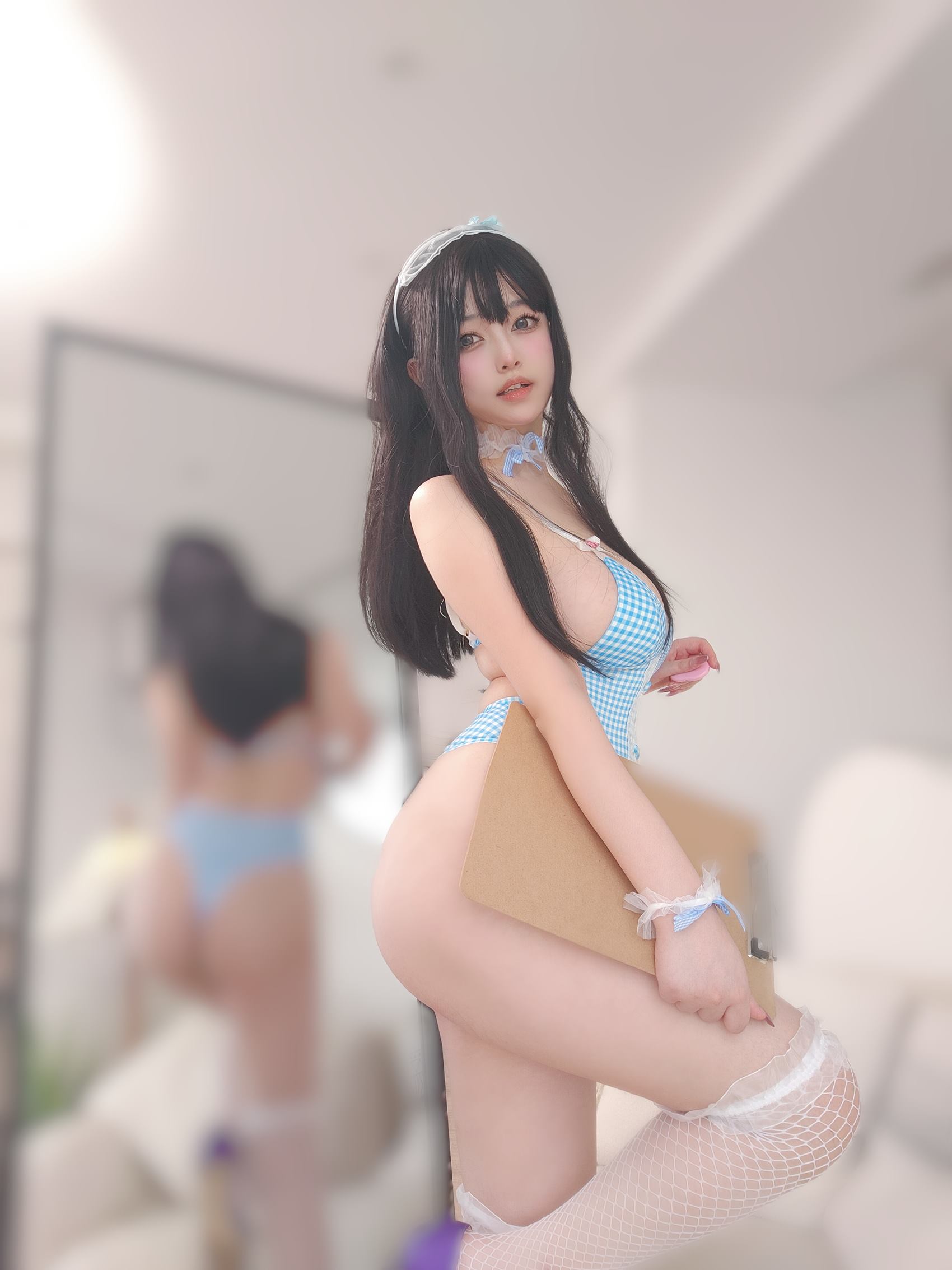 图片[14]-女主K – 蓝色泳装女仆[20P] – 速更版-美库