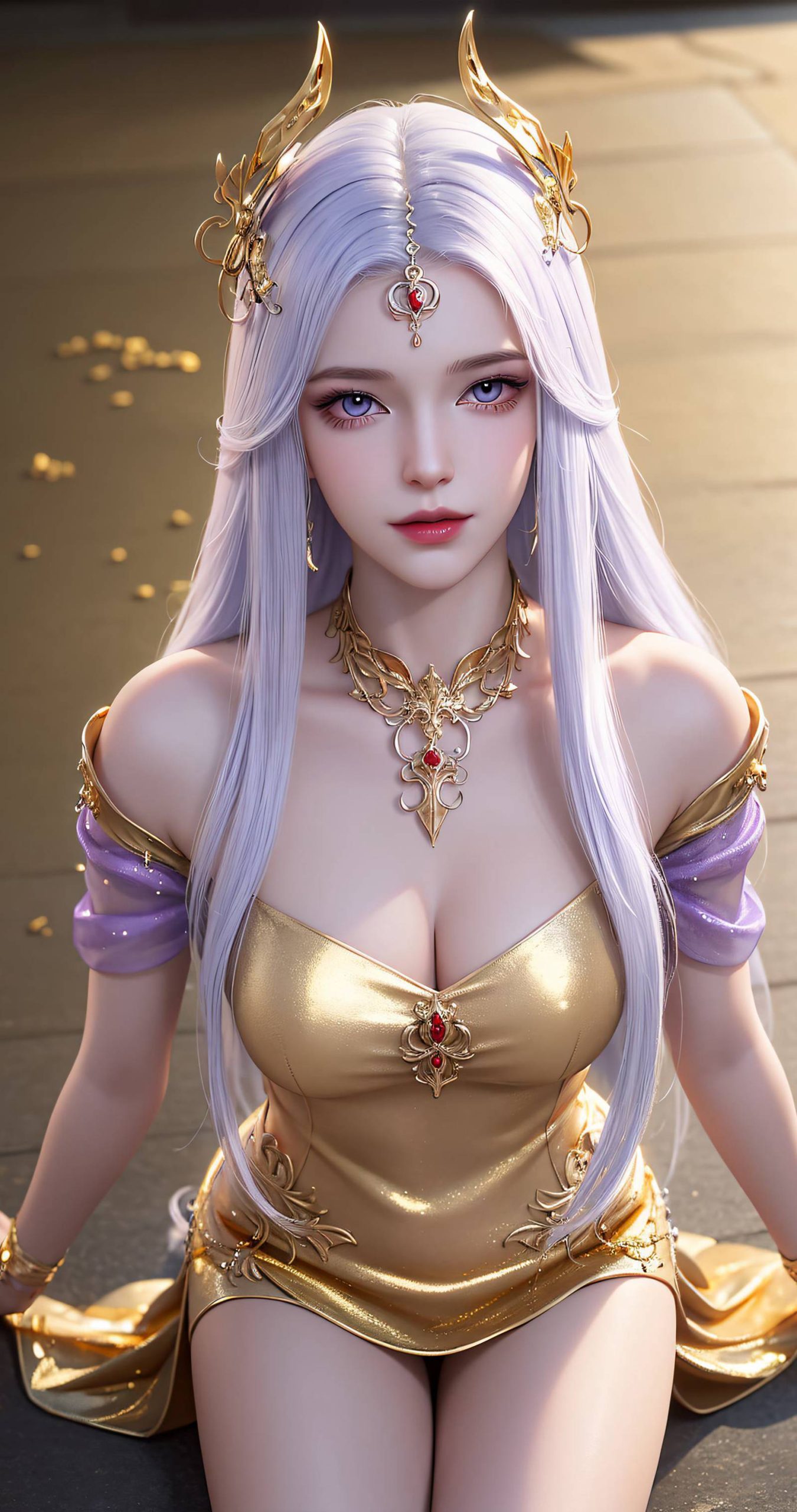 图片[16]-AI绘画 238 波塞西金色礼服[34P] – 速更版-美库