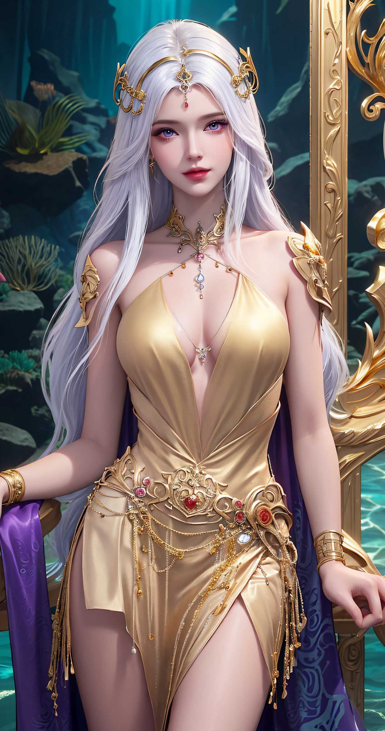 图片[17]-AI绘画 238 波塞西金色礼服[34P] – 速更版-美库