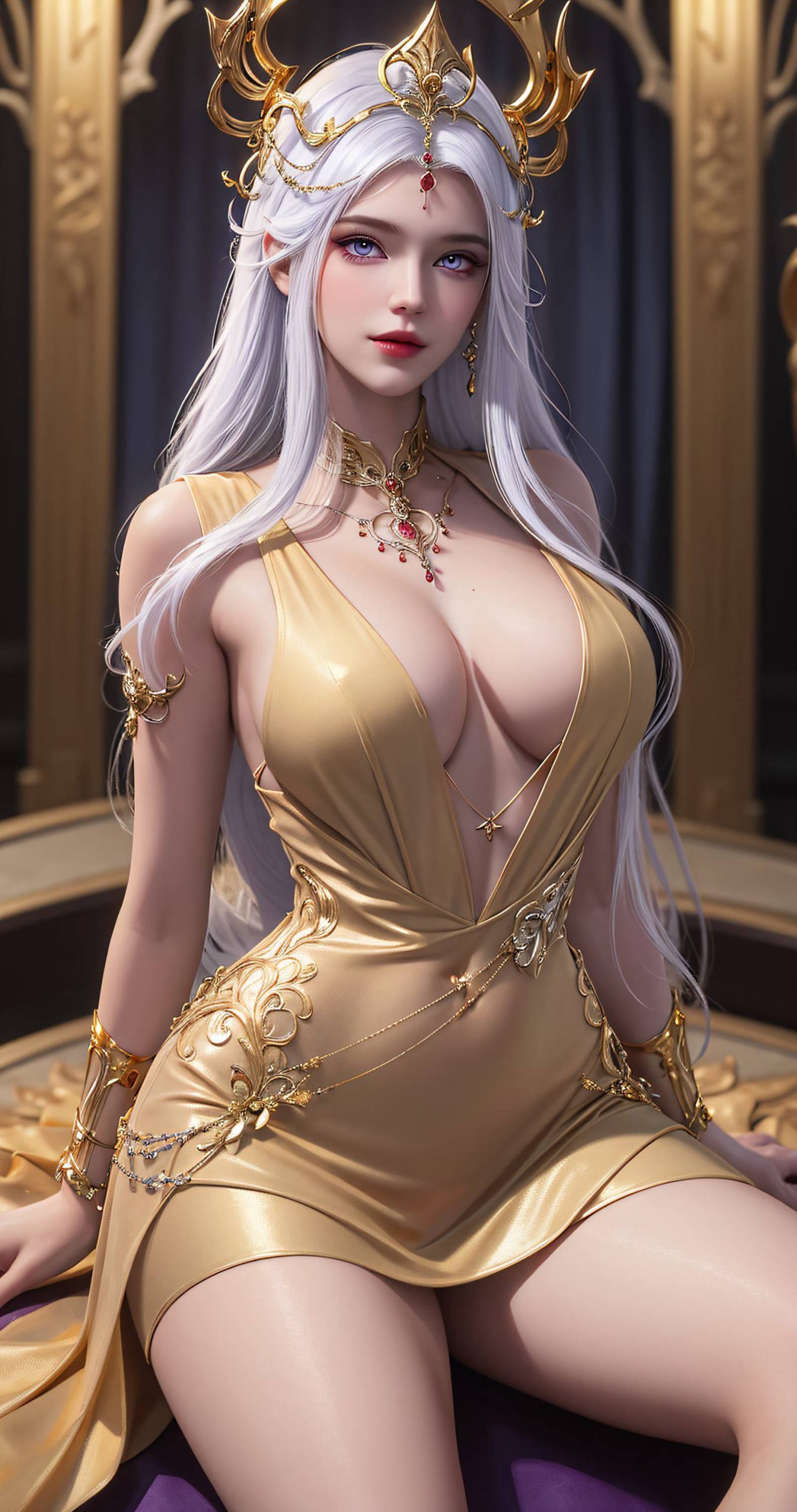 图片[18]-AI绘画 238 波塞西金色礼服[34P] – 速更版-美库