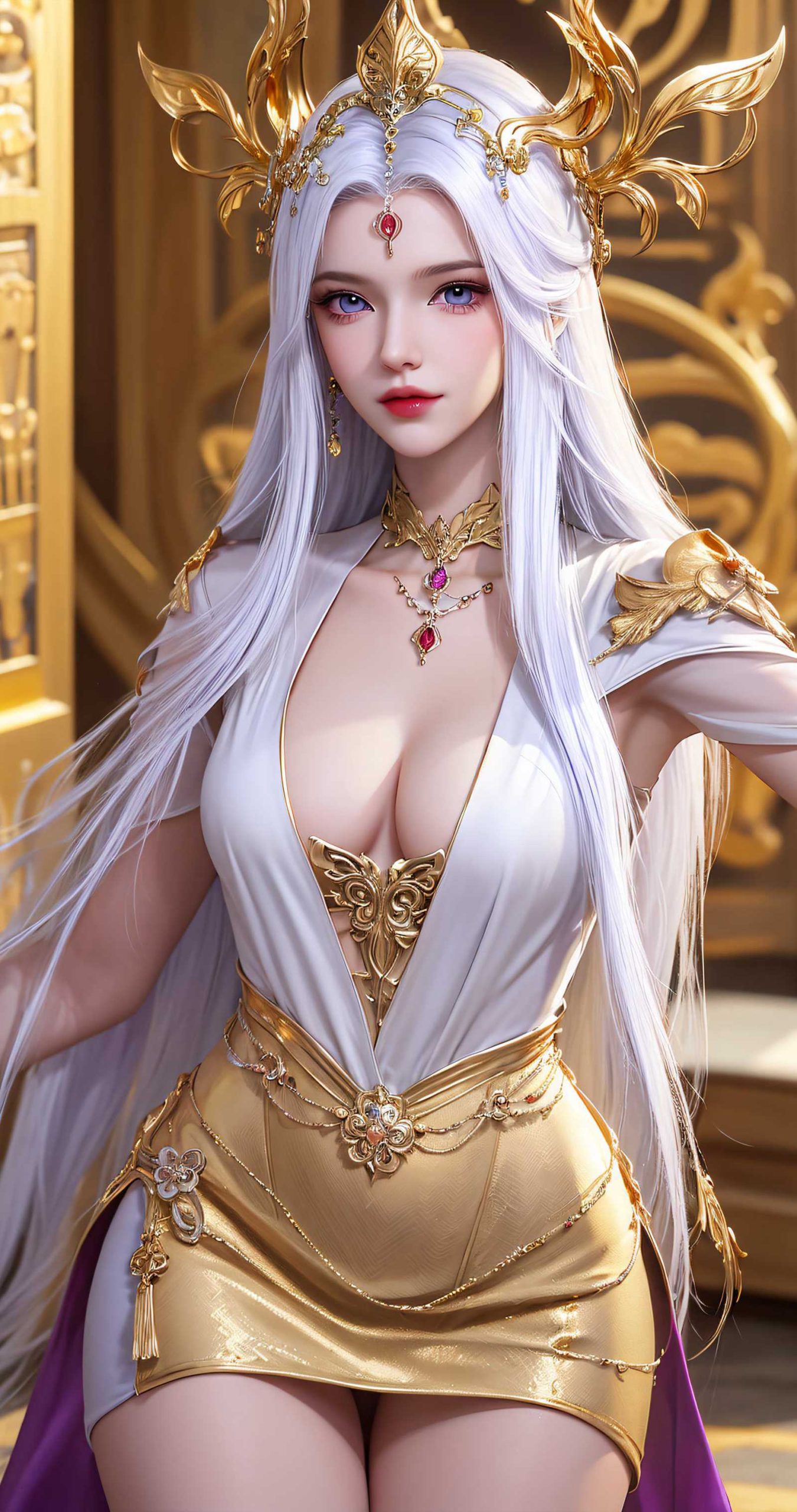 图片[22]-AI绘画 238 波塞西金色礼服[34P] – 速更版-美库