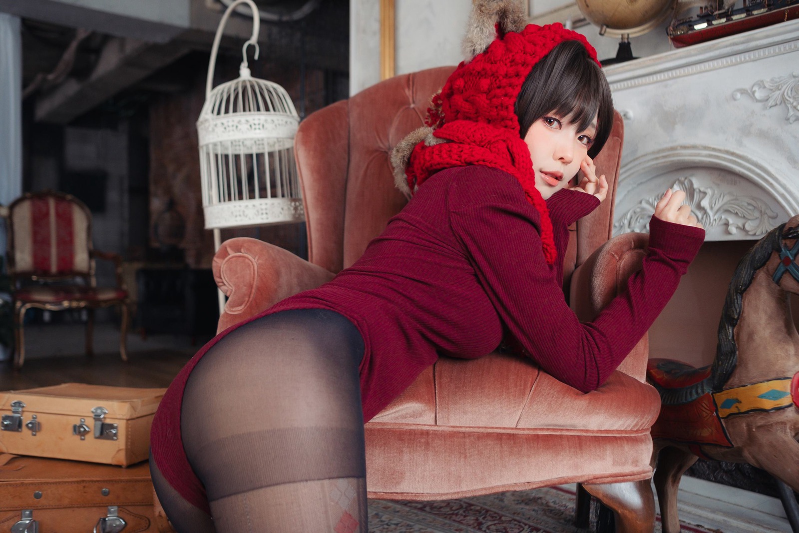 图片[25]-Ely_eee(ElyEE子)  – 红色 KNITTING[52P] – 速更版-美库