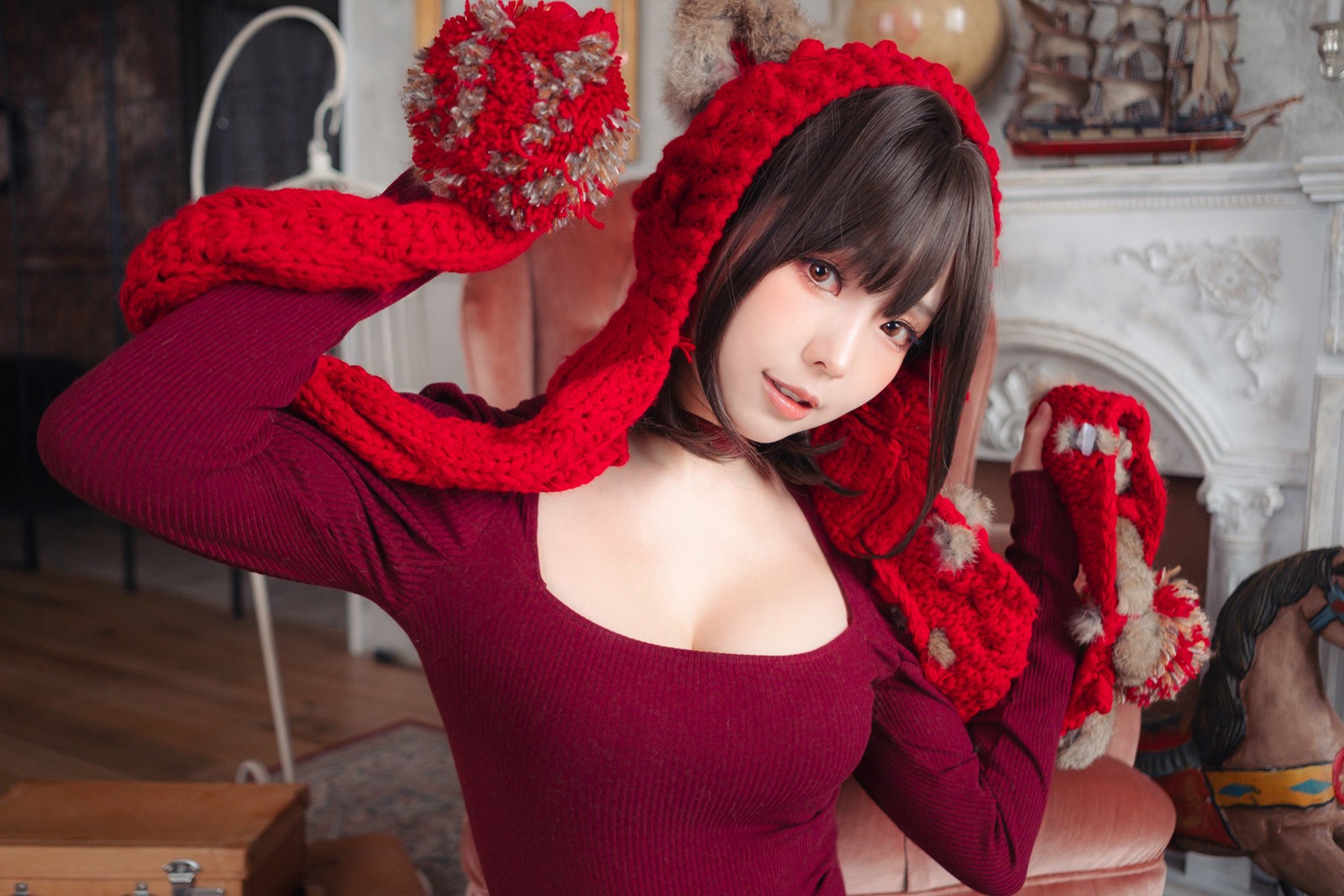 图片[27]-Ely_eee(ElyEE子)  – 红色 KNITTING[52P] – 速更版-美库