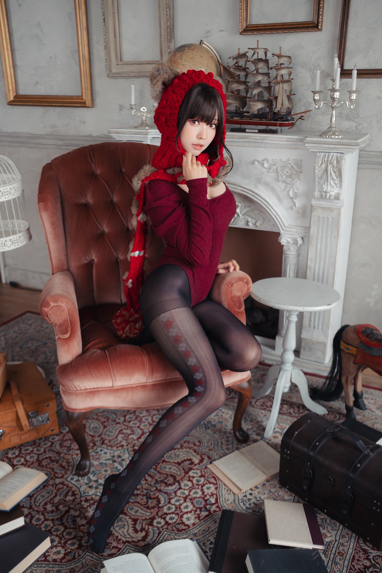 图片[51]-Ely_eee(ElyEE子)  – 红色 KNITTING[52P] – 速更版-美库