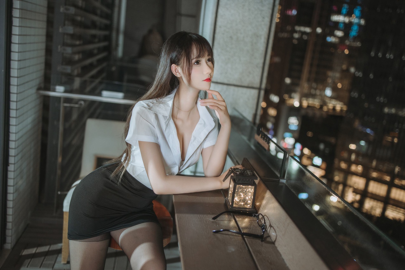 图片[13]-羽生三未图集  – 黑丝包臀OL[25P] – 速更版-美库