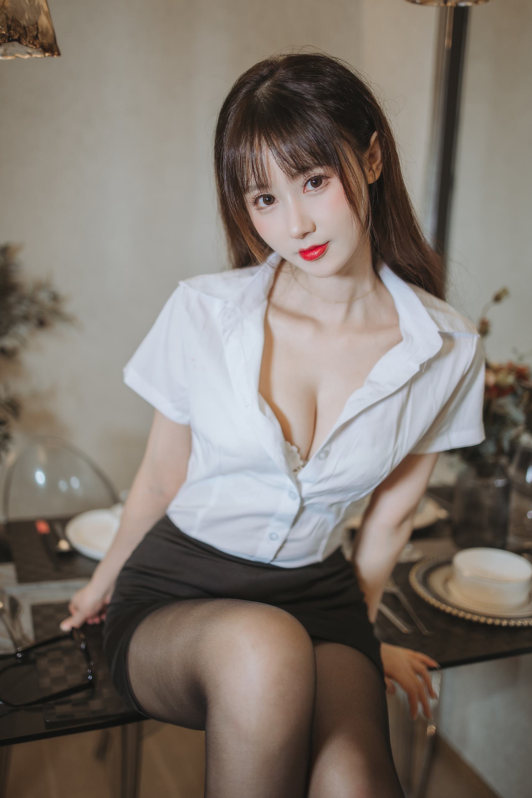 图片[15]-羽生三未图集  – 黑丝包臀OL[25P] – 速更版-美库