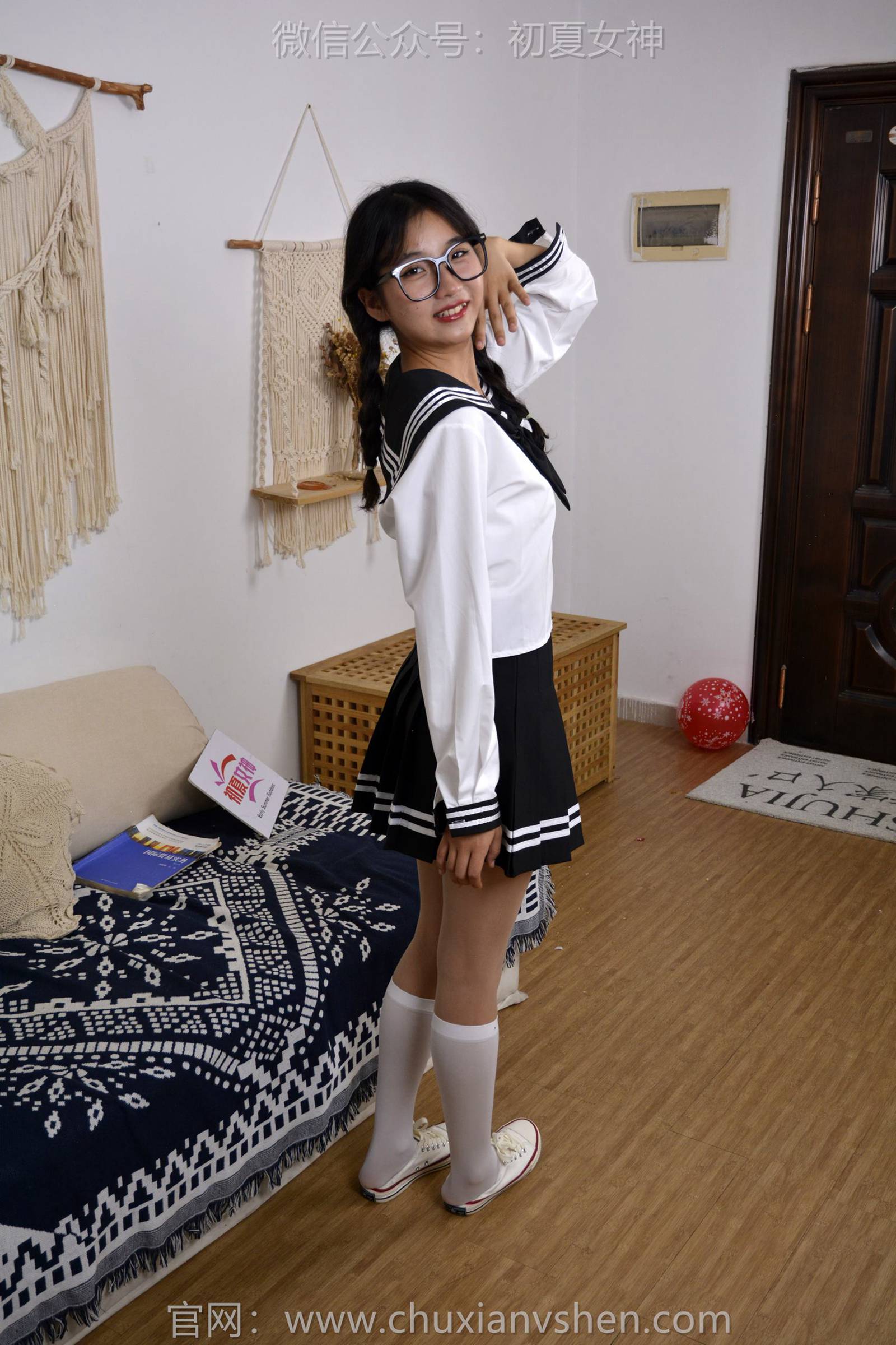 图片[55]-初夏女神 NO.121 点点 黑白海军服[140P] – 速更版-美库