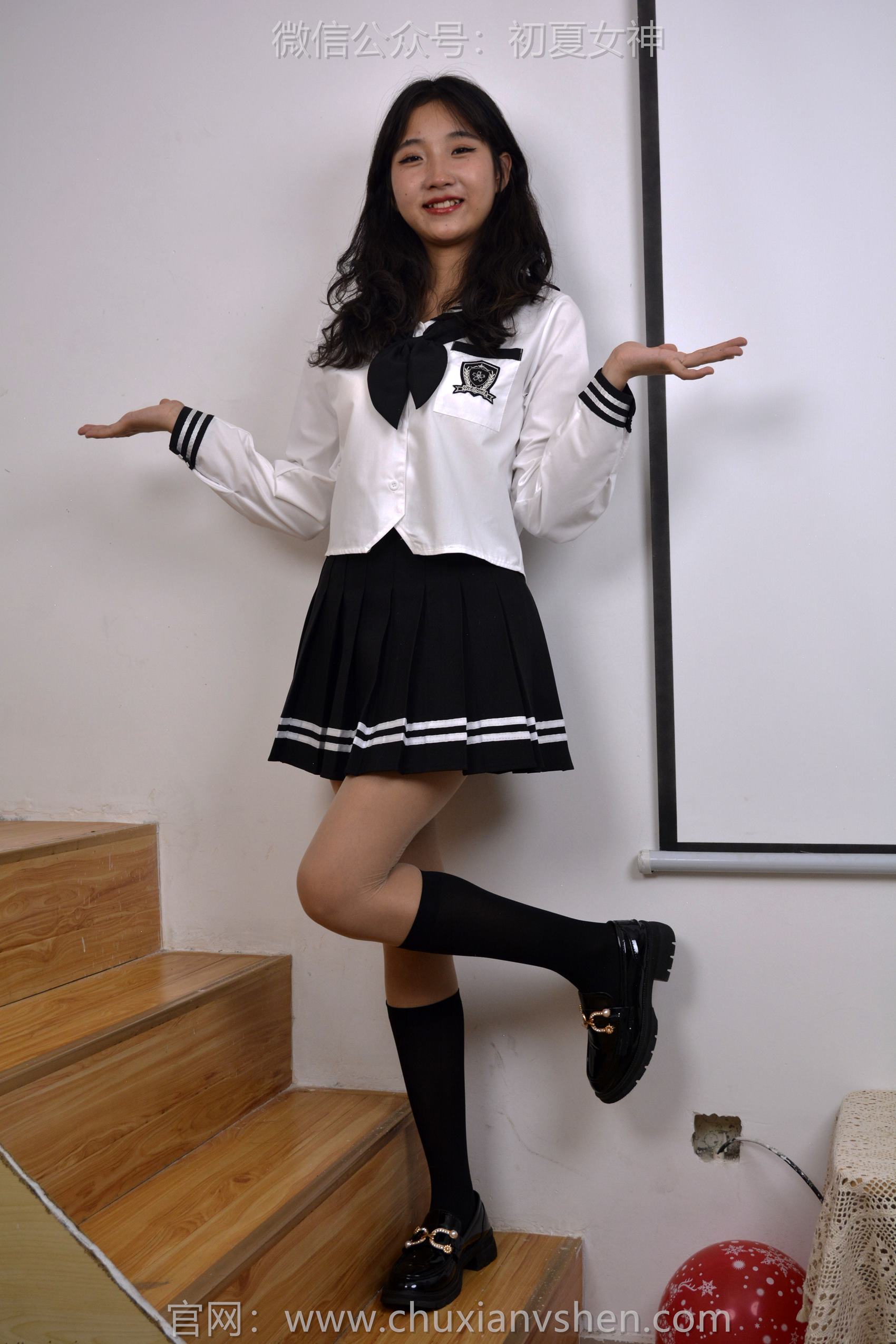 图片[124]-初夏女神 NO.121 点点 黑白海军服[140P] – 速更版-美库