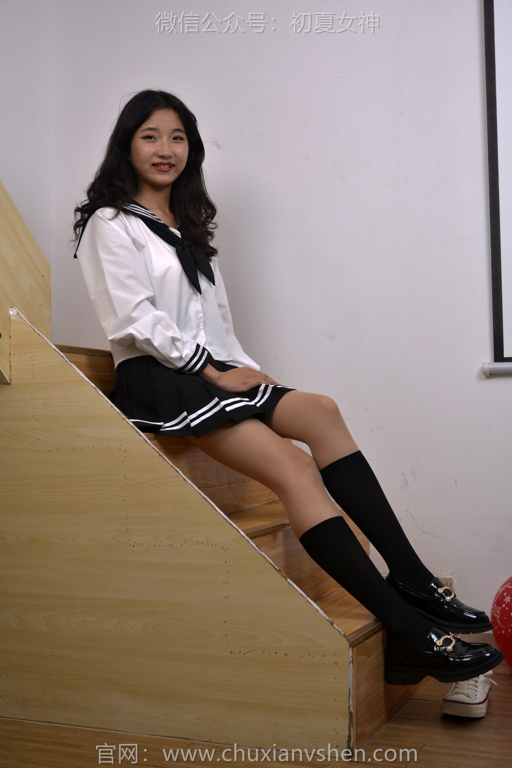 图片[129]-初夏女神 NO.121 点点 黑白海军服[140P] – 速更版-美库