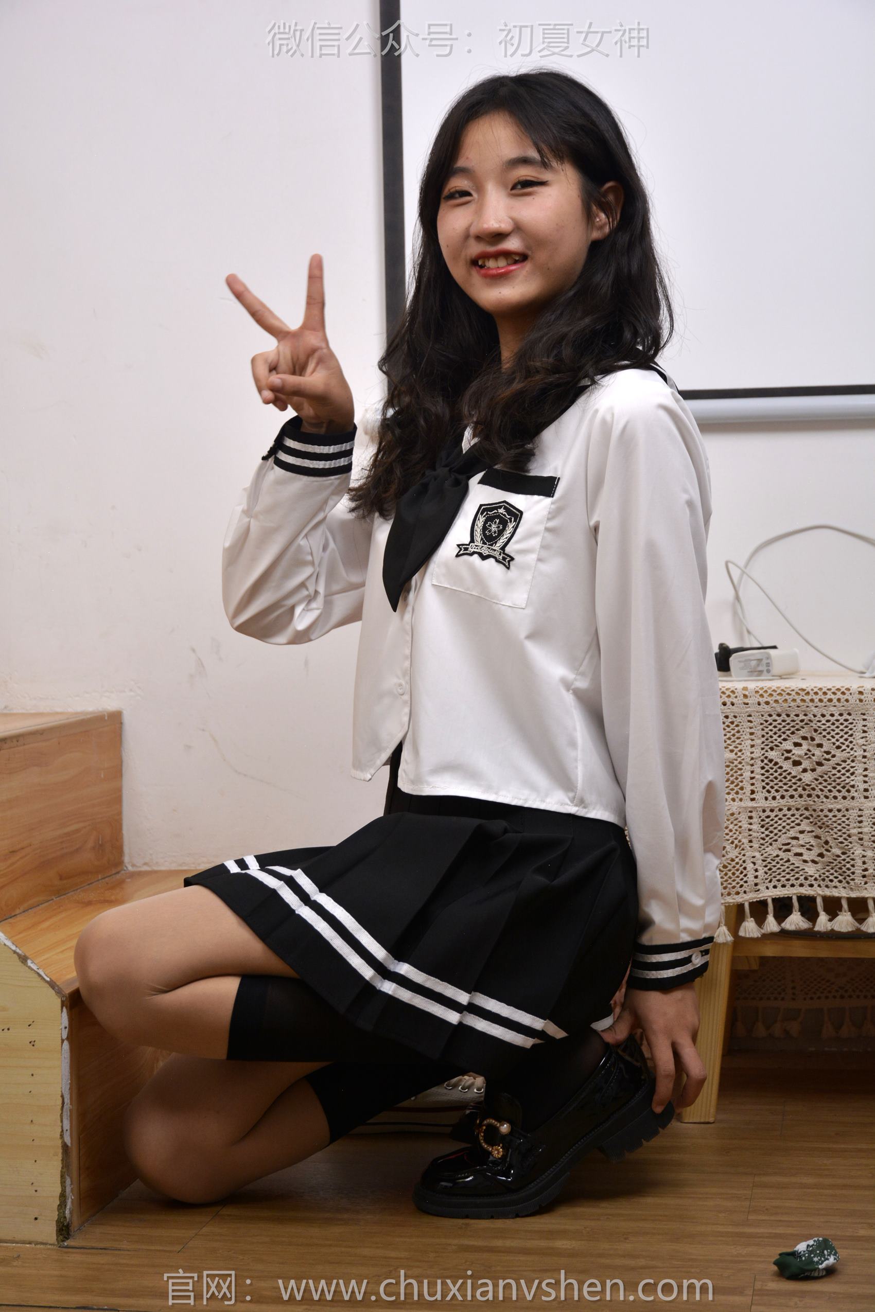 图片[133]-初夏女神 NO.121 点点 黑白海军服[140P] – 速更版-美库