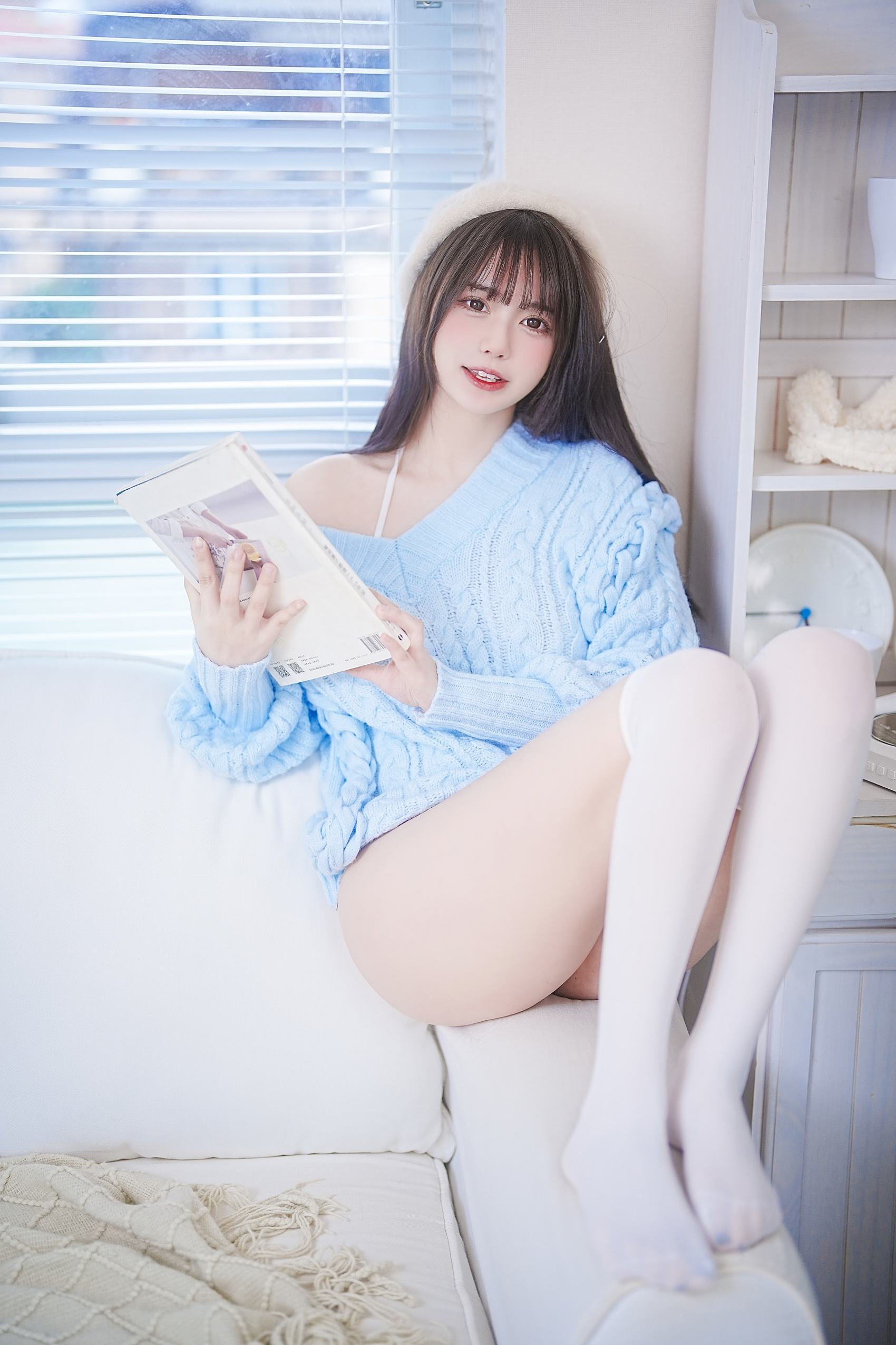 图片[12]-Tina很妖孽呀  – 蓝色秋冬毛衣[22P] – 速更版-美库