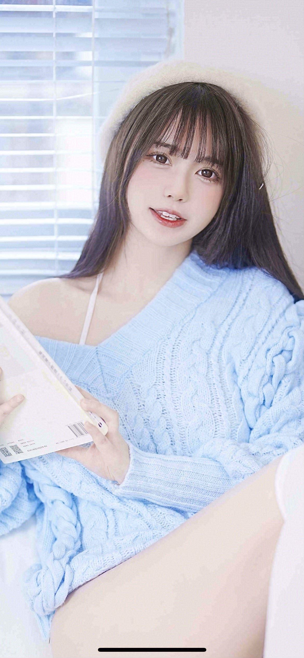 图片[20]-Tina很妖孽呀  – 蓝色秋冬毛衣[22P] – 速更版-美库