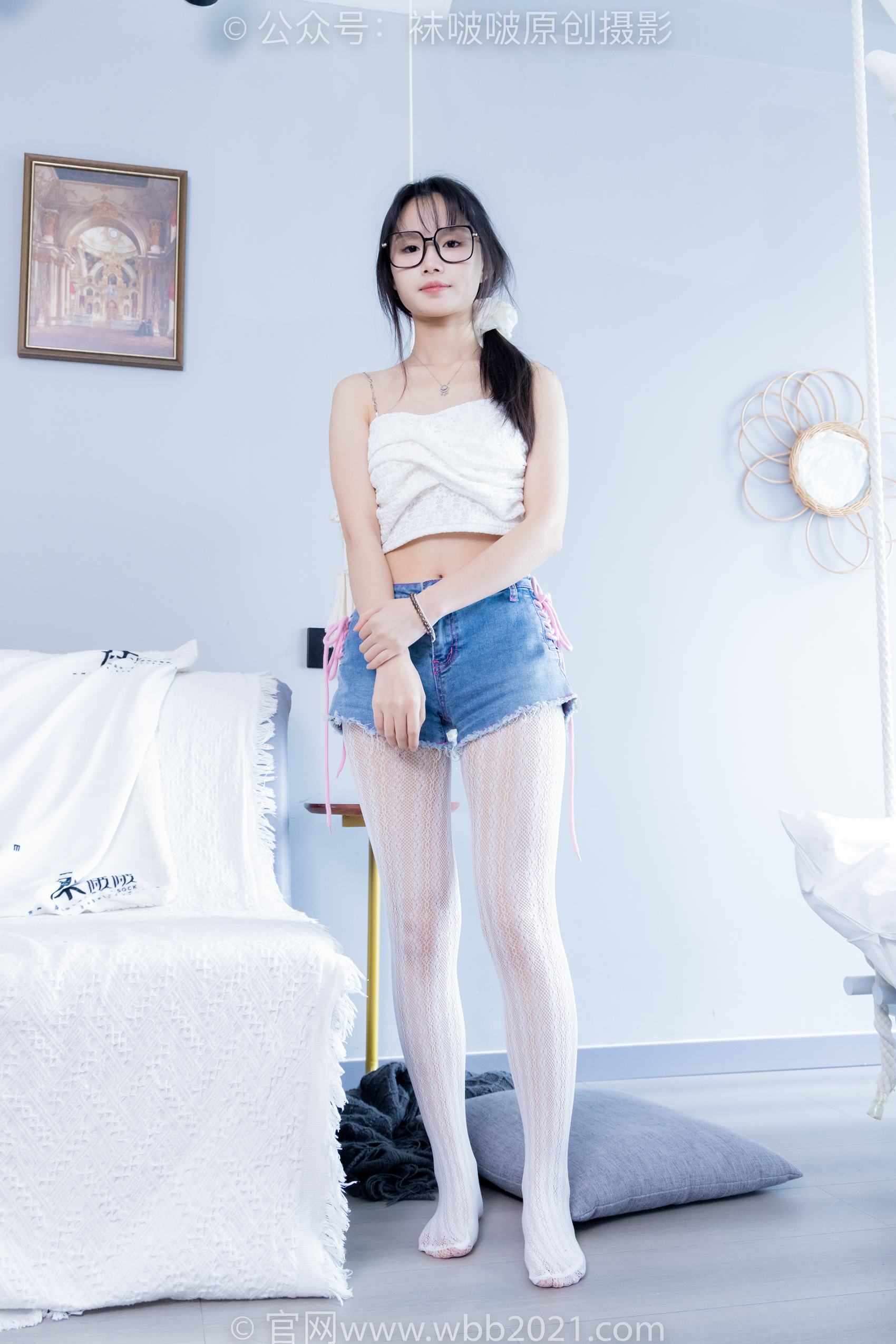 图片[11]-[BoBoSocks袜啵啵]NO.372 甜甜圈-板鞋、白色蕾丝袜、可拆卸牛仔裤、裤里丝[140P] – 速更版-美库