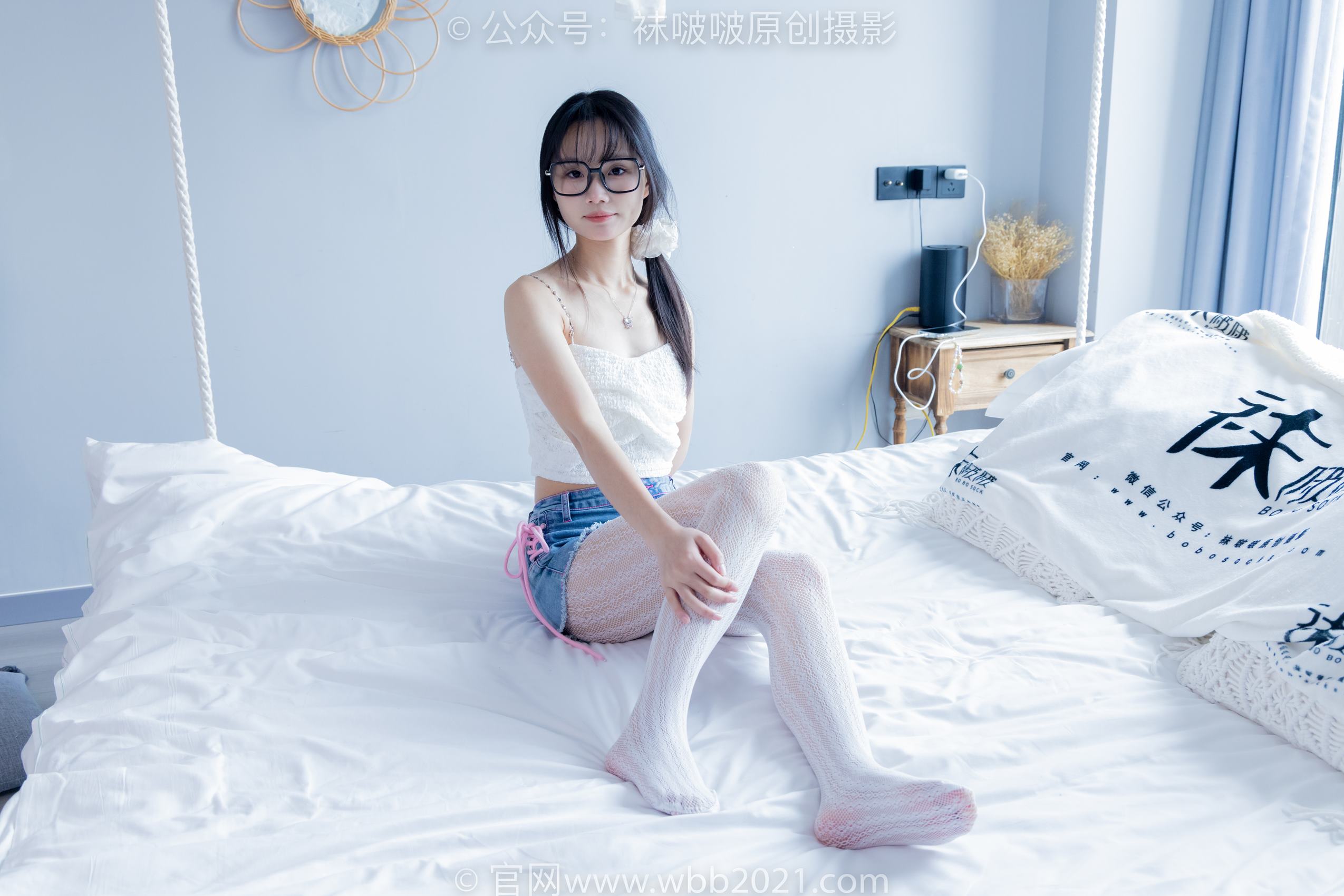 图片[34]-[BoBoSocks袜啵啵]NO.372 甜甜圈-板鞋、白色蕾丝袜、可拆卸牛仔裤、裤里丝[140P] – 速更版-美库