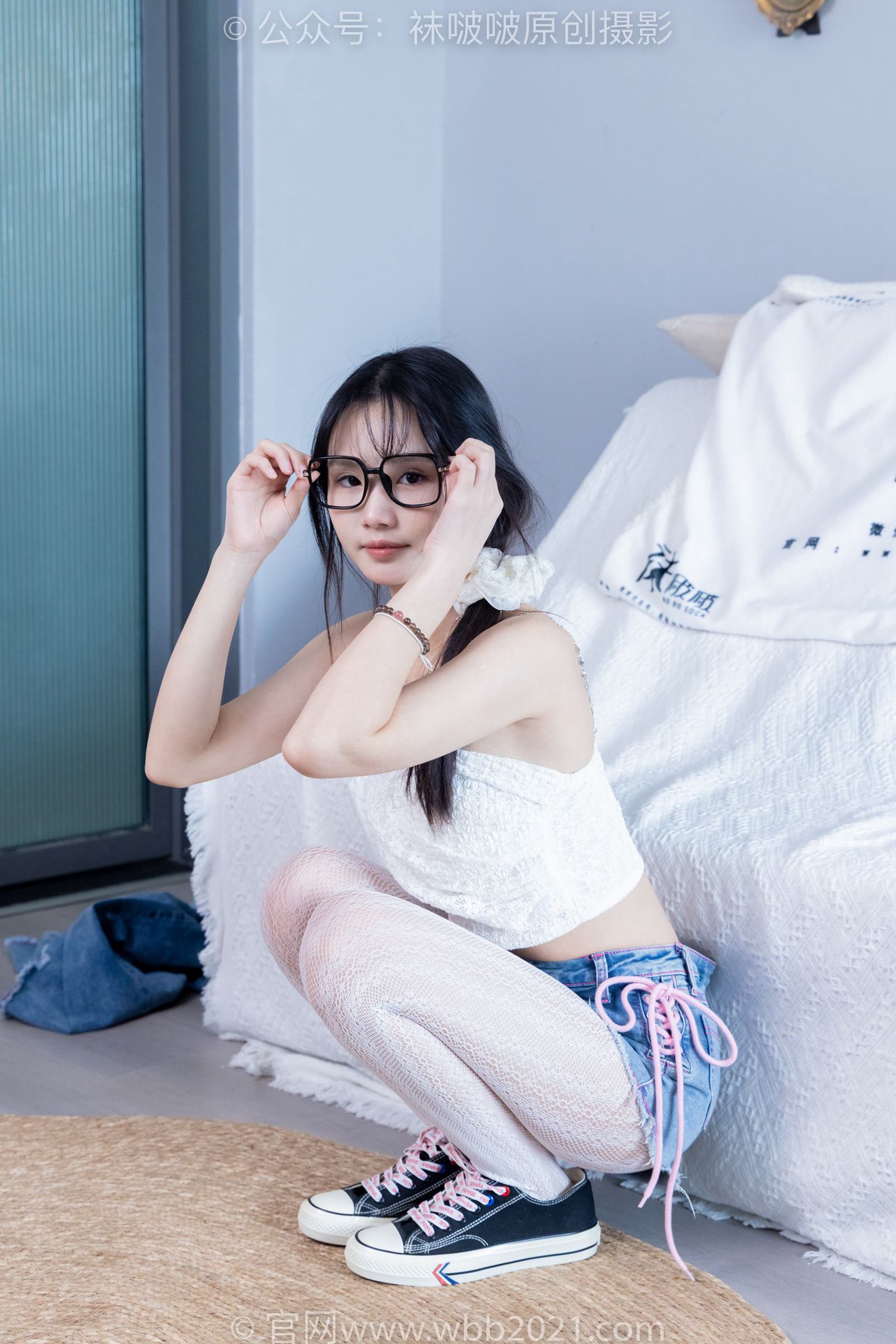 图片[60]-[BoBoSocks袜啵啵]NO.372 甜甜圈-板鞋、白色蕾丝袜、可拆卸牛仔裤、裤里丝[140P] – 速更版-美库