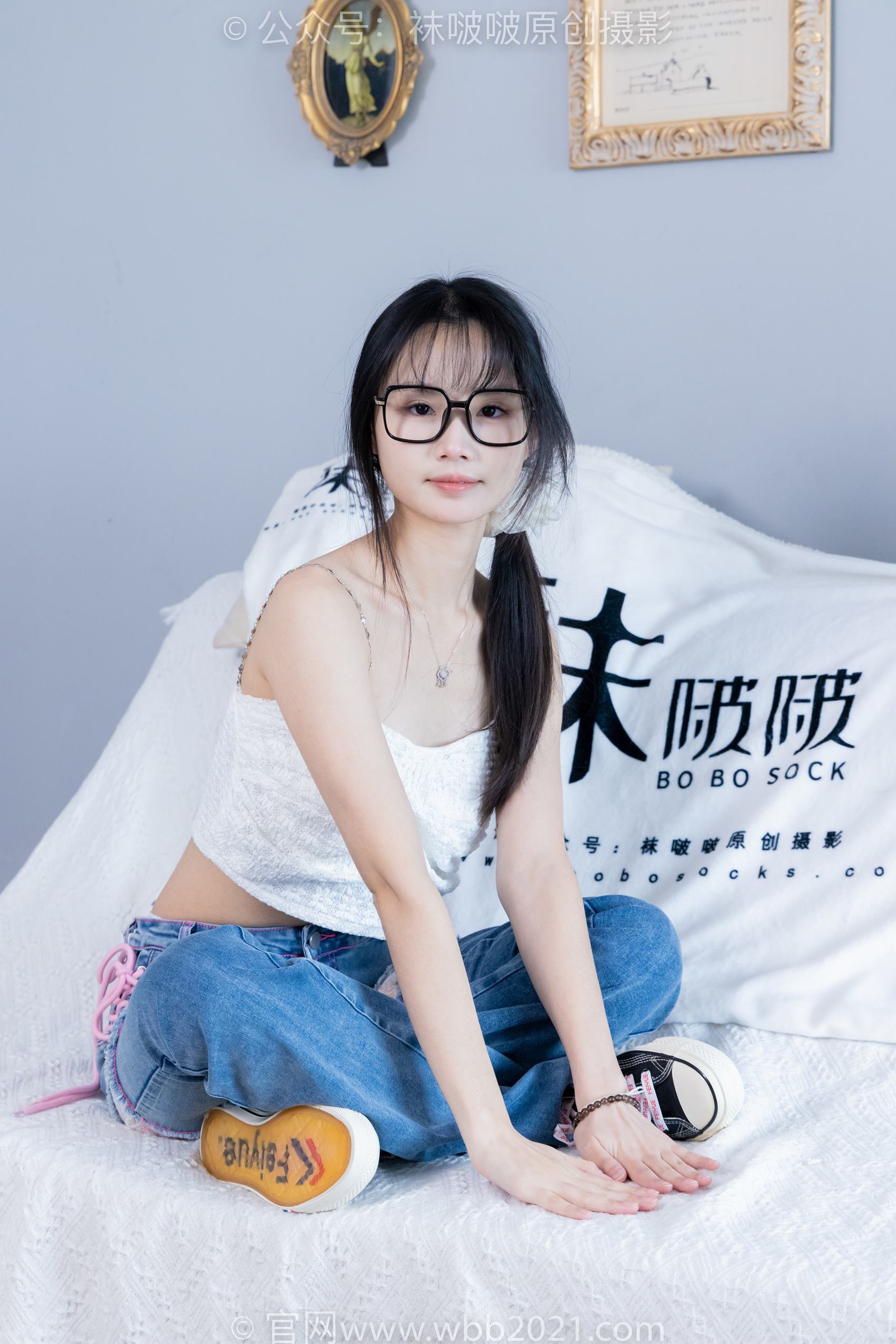 图片[94]-[BoBoSocks袜啵啵]NO.372 甜甜圈-板鞋、白色蕾丝袜、可拆卸牛仔裤、裤里丝[140P] – 速更版-美库