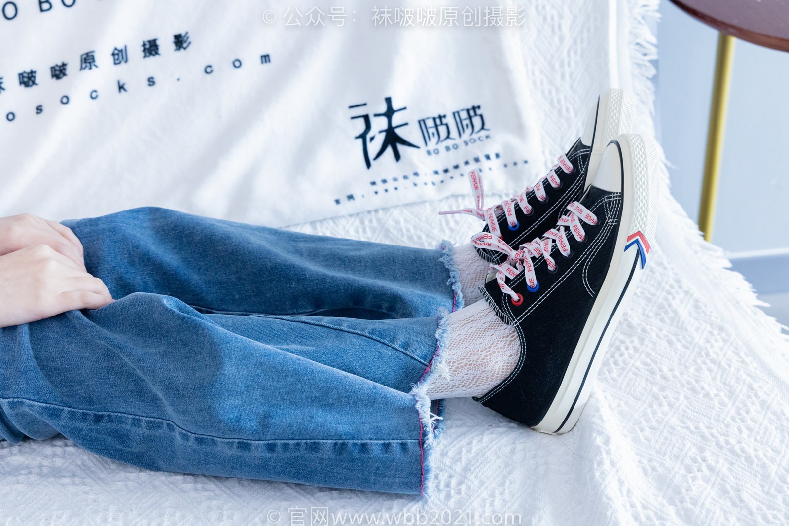 图片[96]-[BoBoSocks袜啵啵]NO.372 甜甜圈-板鞋、白色蕾丝袜、可拆卸牛仔裤、裤里丝[140P] – 速更版-美库