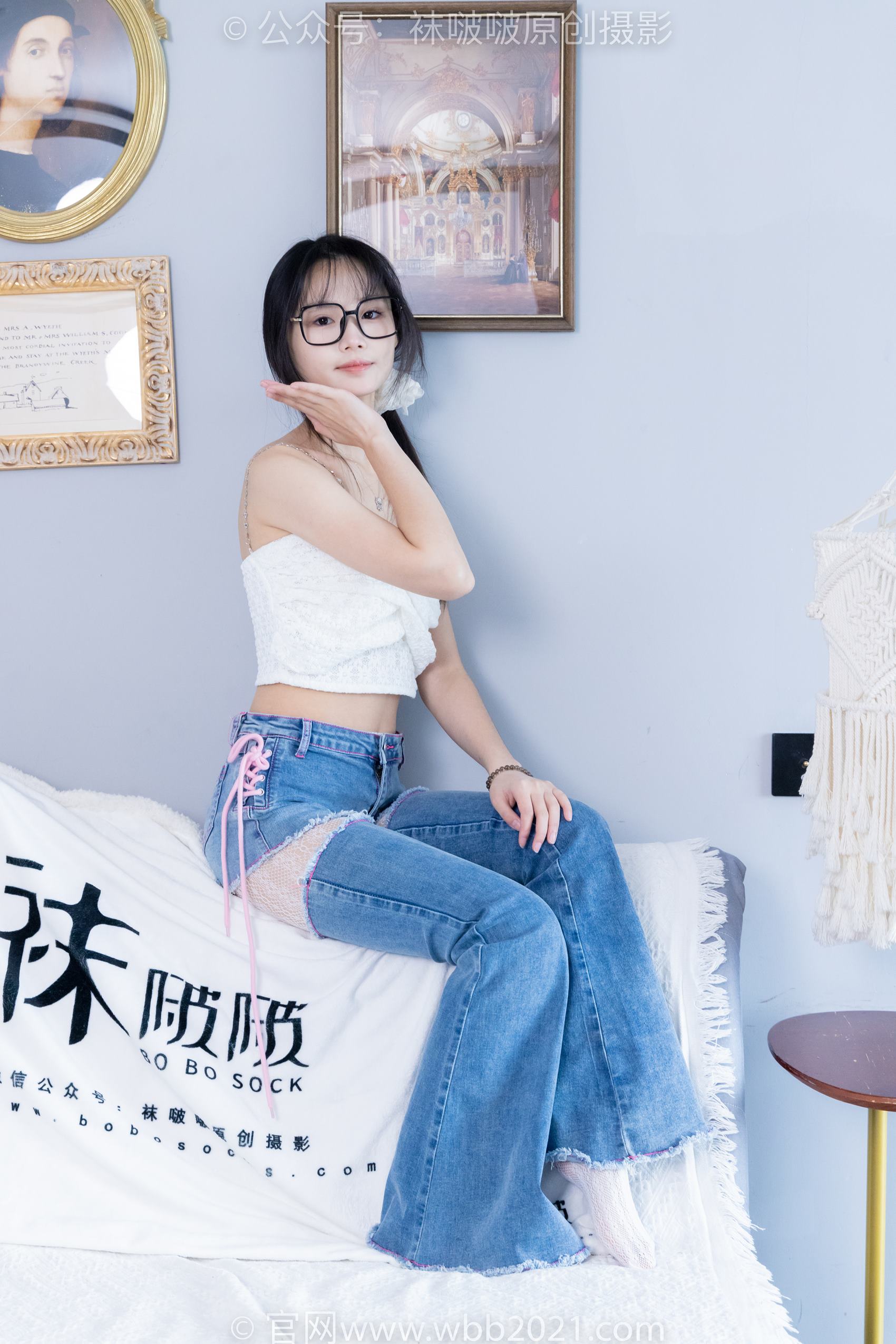 图片[100]-[BoBoSocks袜啵啵]NO.372 甜甜圈-板鞋、白色蕾丝袜、可拆卸牛仔裤、裤里丝[140P] – 速更版-美库