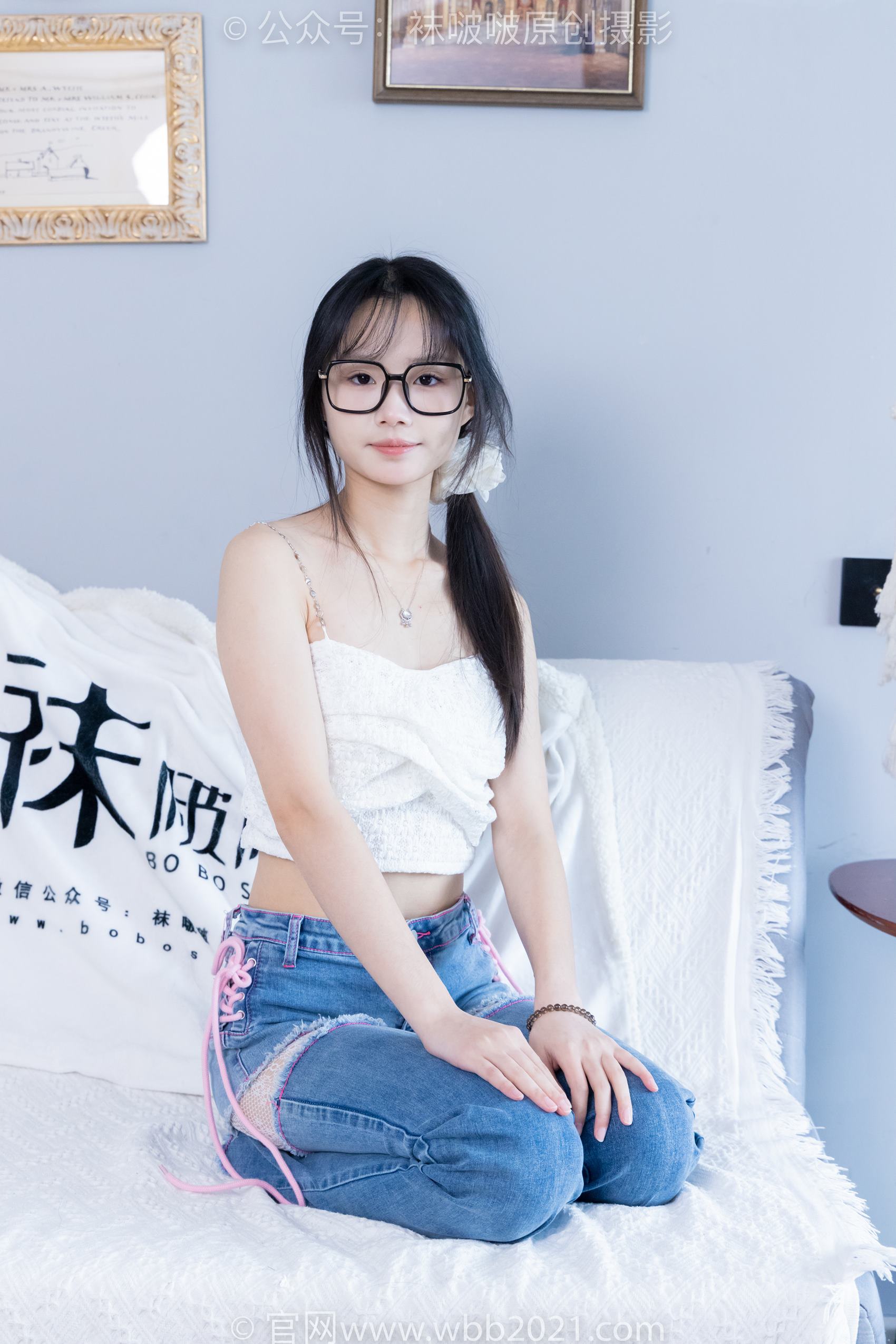 图片[107]-[BoBoSocks袜啵啵]NO.372 甜甜圈-板鞋、白色蕾丝袜、可拆卸牛仔裤、裤里丝[140P] – 速更版-美库