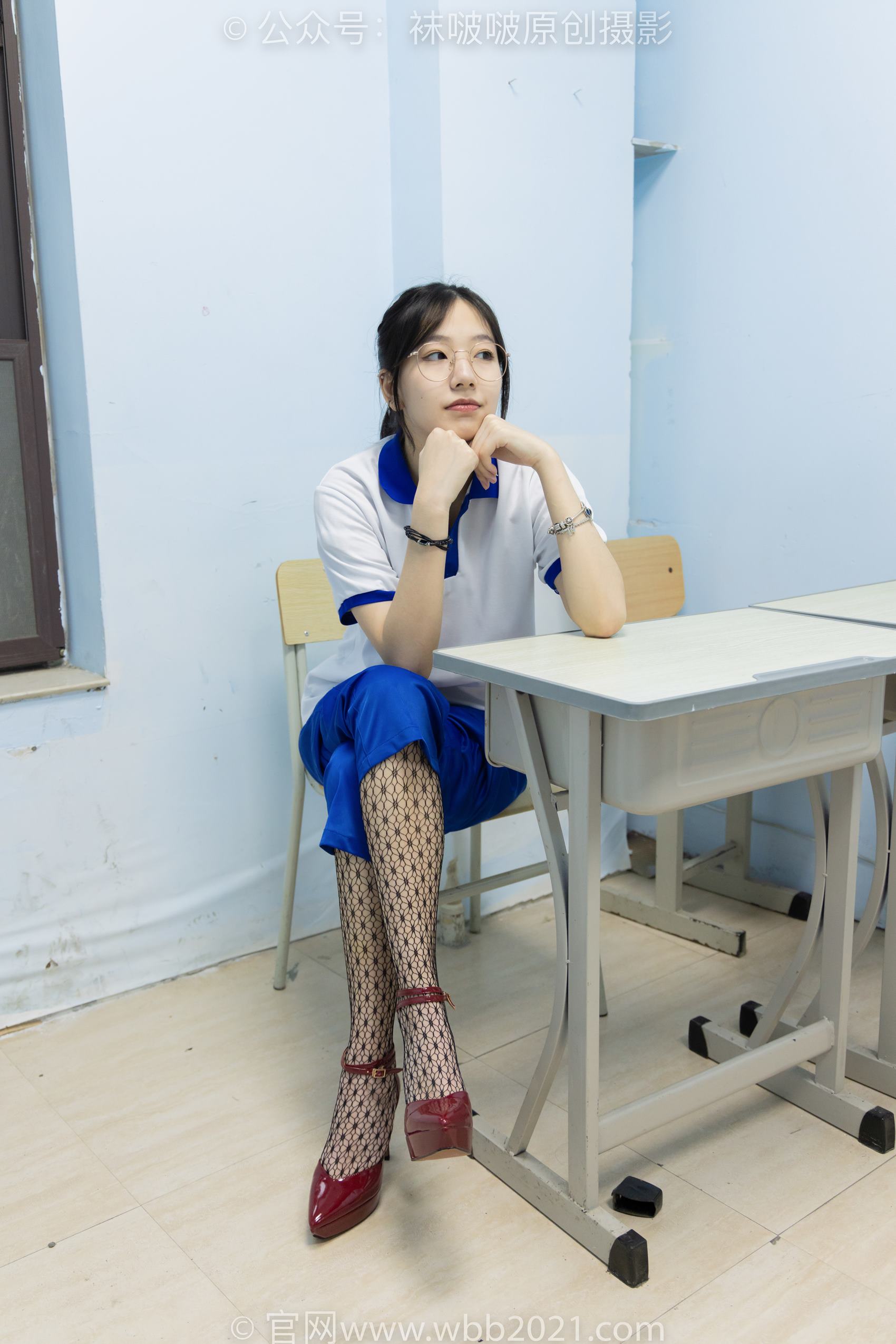 图片[16]-[BoBoSocks袜啵啵]NO.375 小甜豆-高跟鞋、黑色蕾丝网袜、校服裤里丝[159P] – 速更版-美库