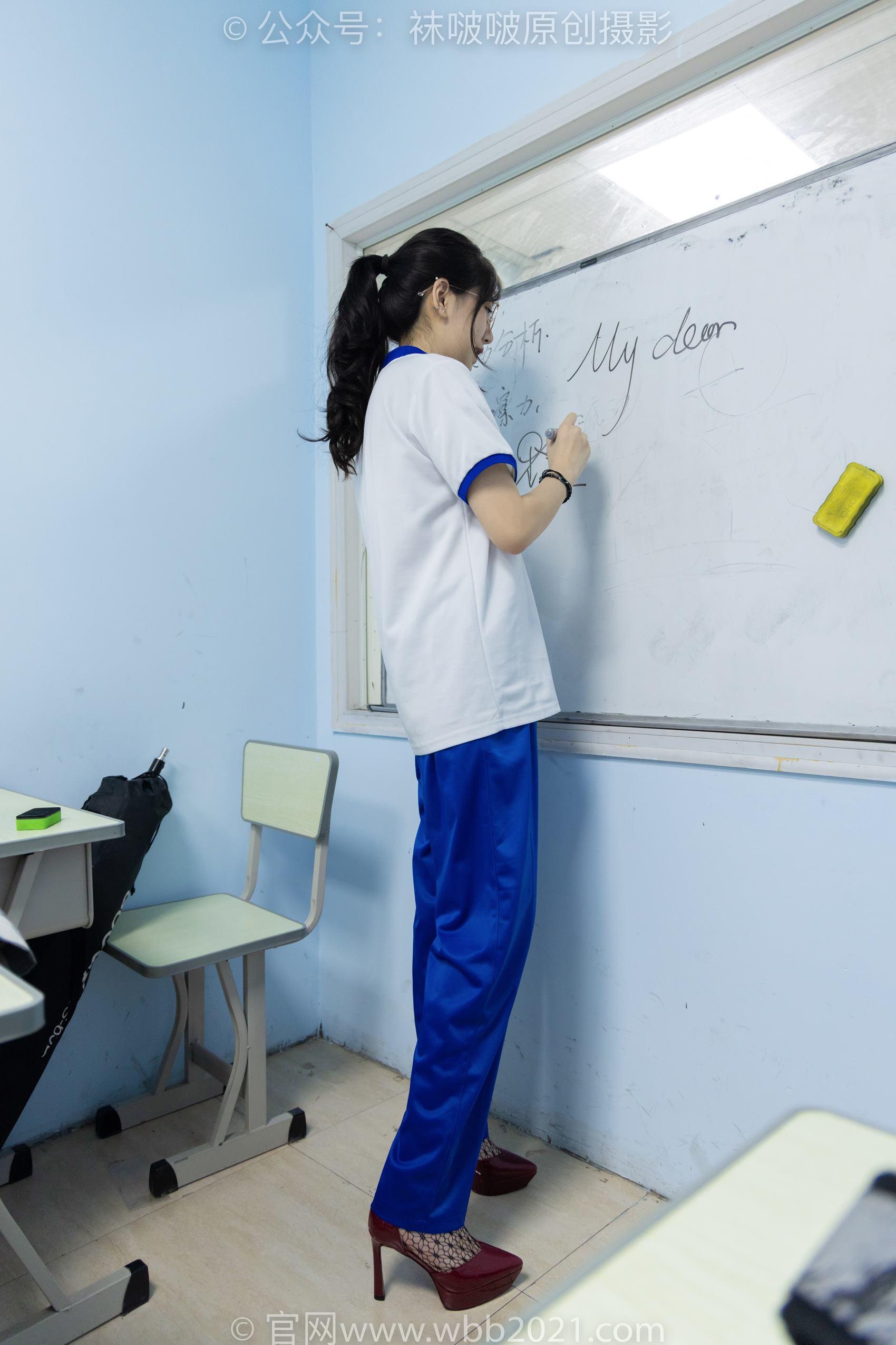 图片[20]-[BoBoSocks袜啵啵]NO.375 小甜豆-高跟鞋、黑色蕾丝网袜、校服裤里丝[159P] – 速更版-美库