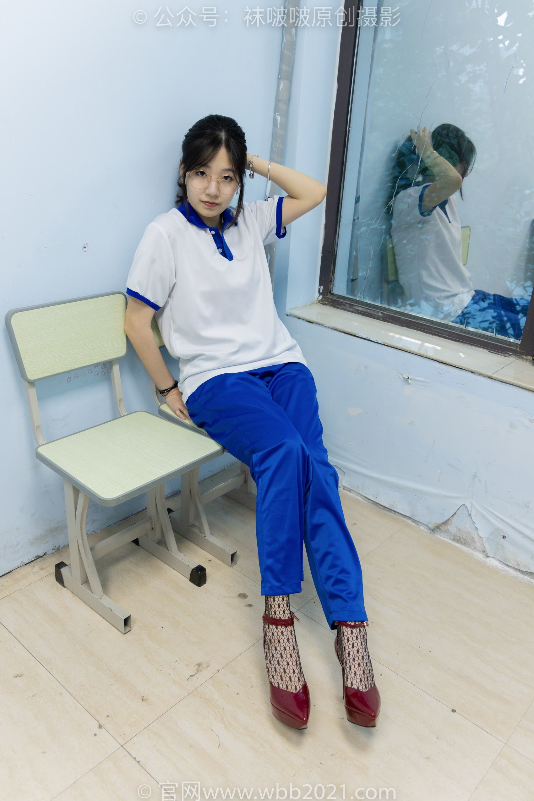 图片[53]-[BoBoSocks袜啵啵]NO.375 小甜豆-高跟鞋、黑色蕾丝网袜、校服裤里丝[159P] – 速更版-美库