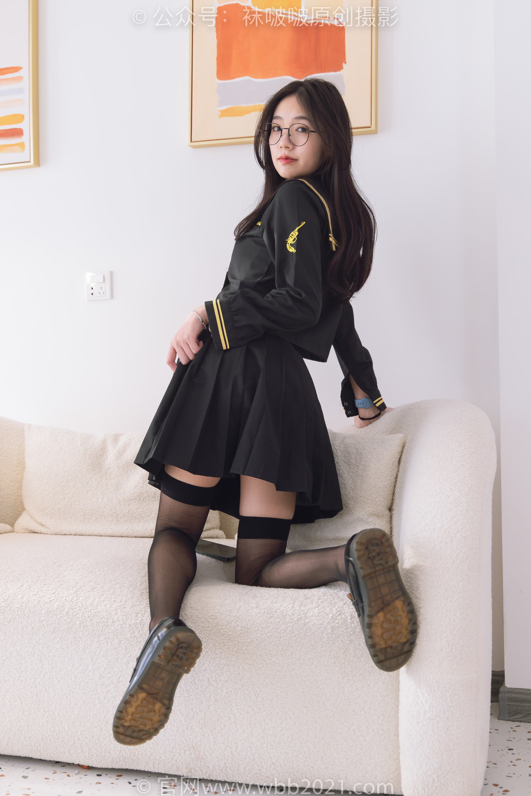 图片[19]-[BoBoSocks袜啵啵]NO.381 小甜豆-皮鞋、黑丝大腿袜、裸足[140P] – 速更版-美库