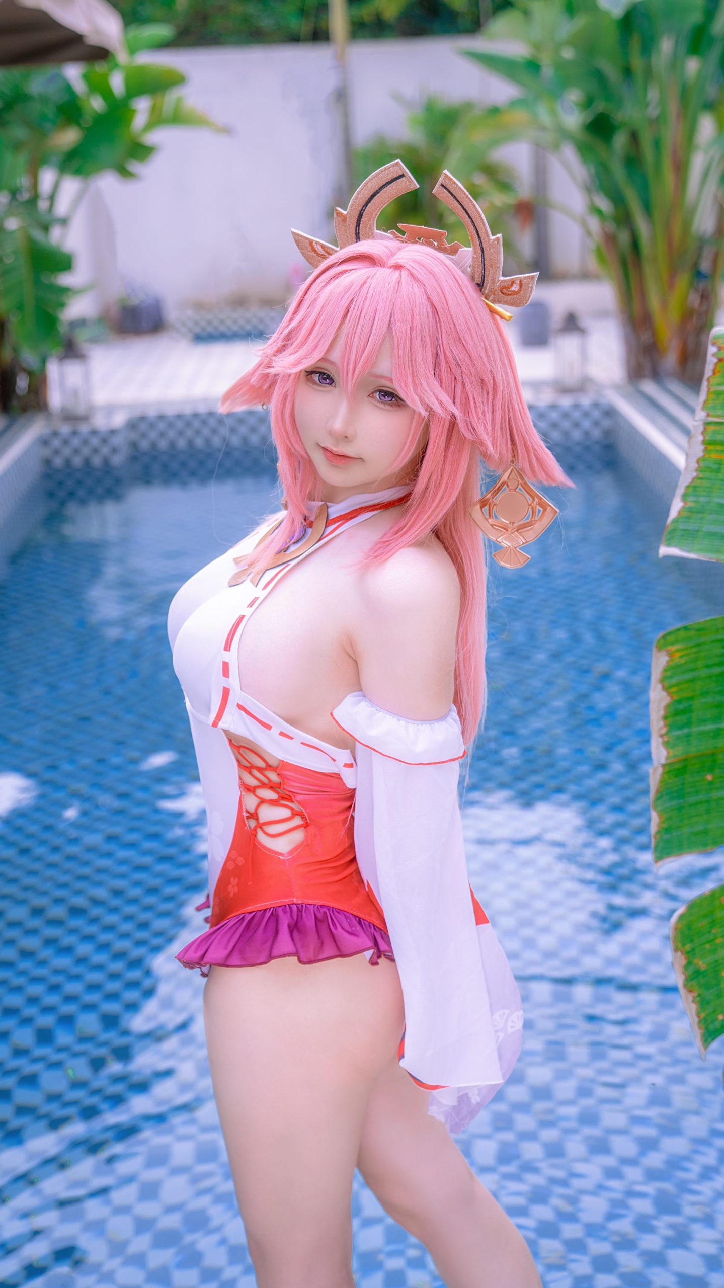 图片[16]-樱梨梨  – 八重神子泳装[29P] – 速更版-美库