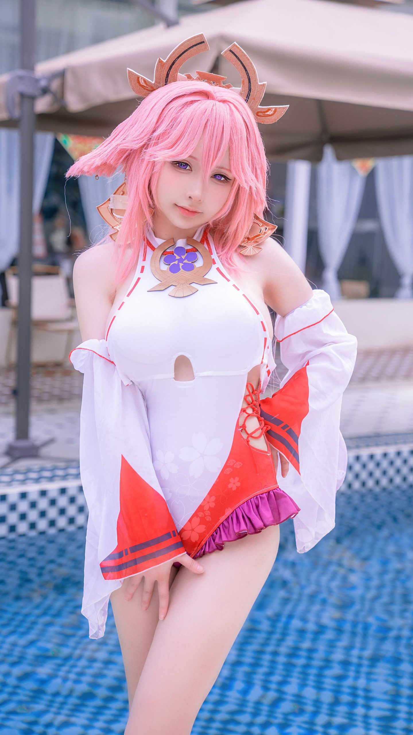 图片[22]-樱梨梨  – 八重神子泳装[29P] – 速更版-美库