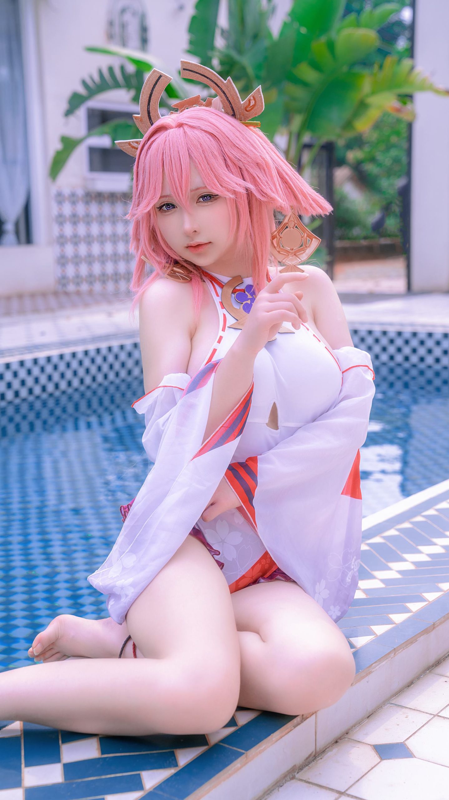 图片[28]-樱梨梨  – 八重神子泳装[29P] – 速更版-美库