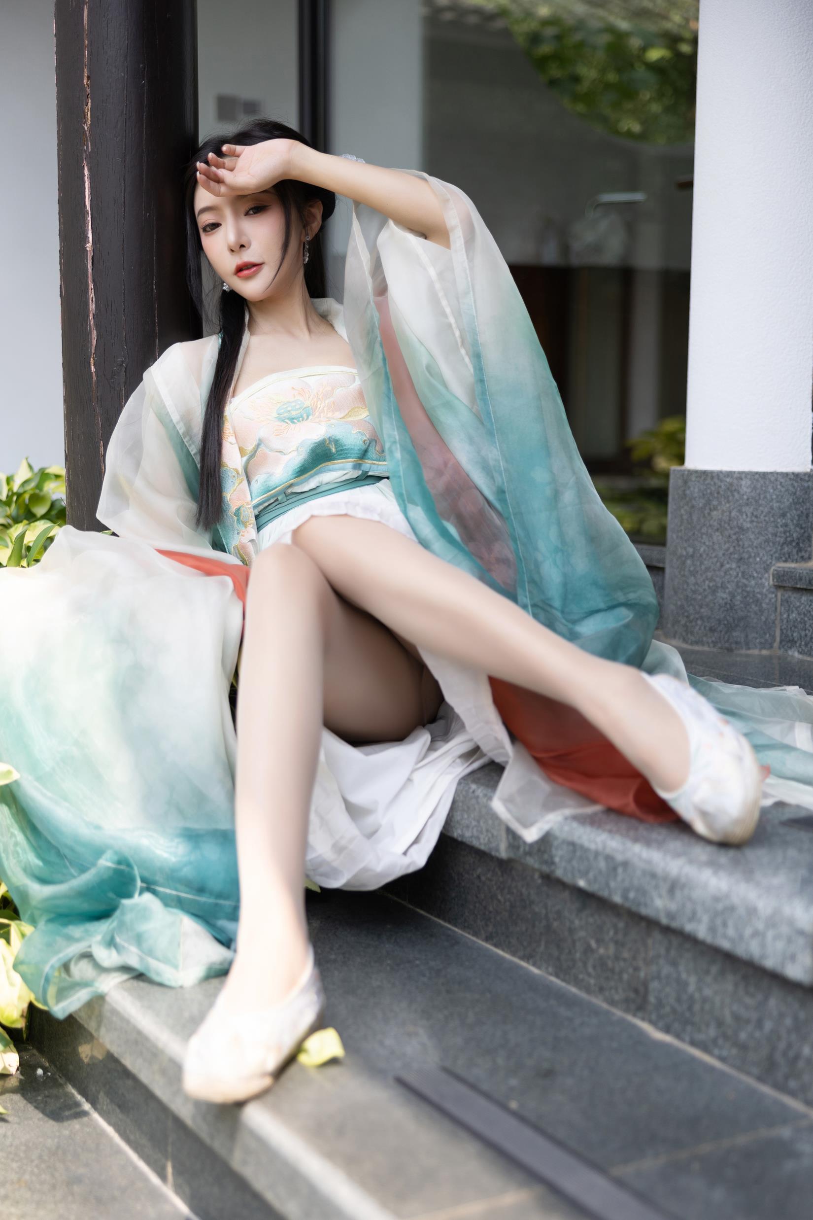 图片[29]-王馨瑶Yanni – 绿色古装-瀑布[48P] – 速更版-美库